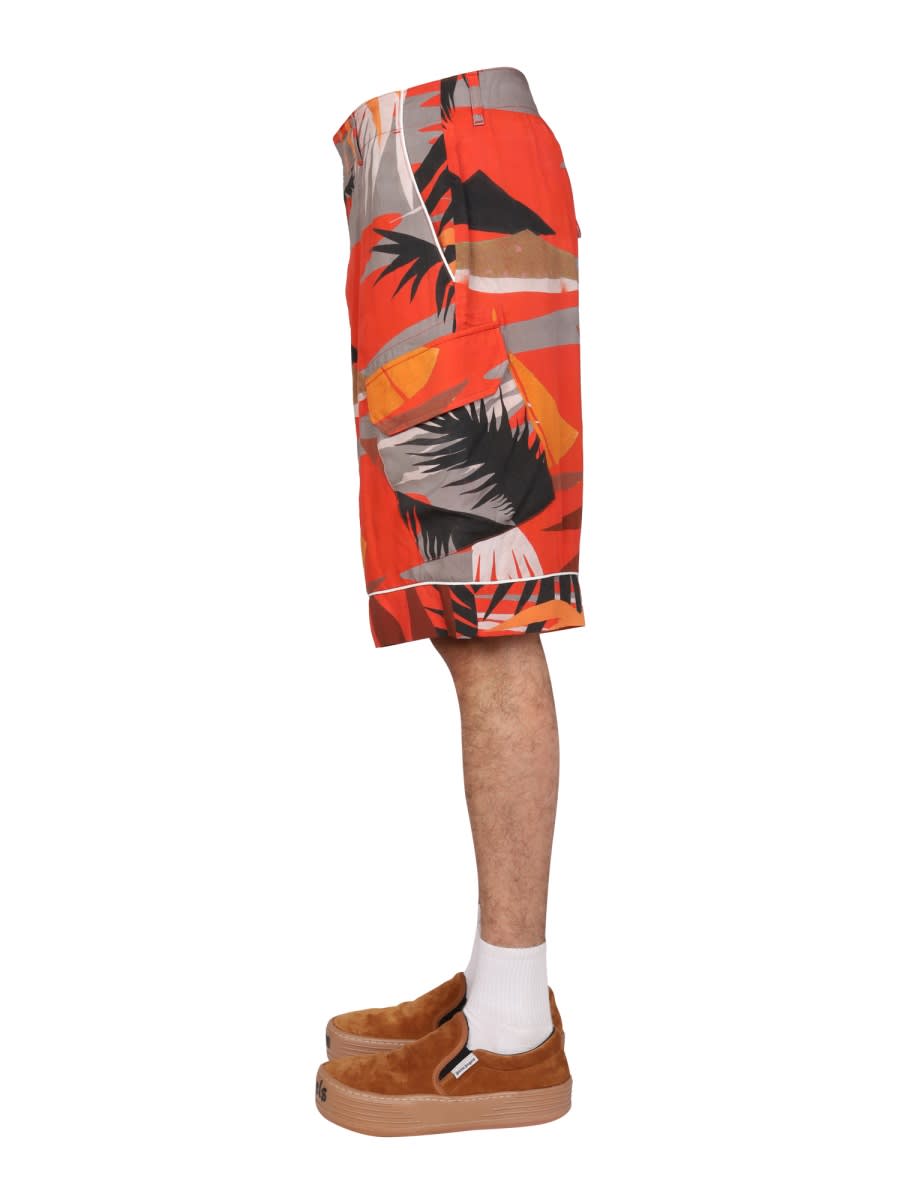 Shop Palm Angels Cargo Bermuda Shorts In Multicolour