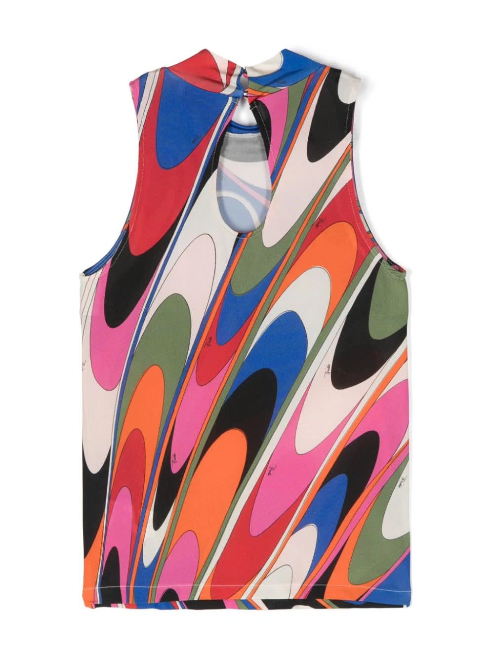 Shop Pucci Multicoloured Wave Print Sleeveless Top