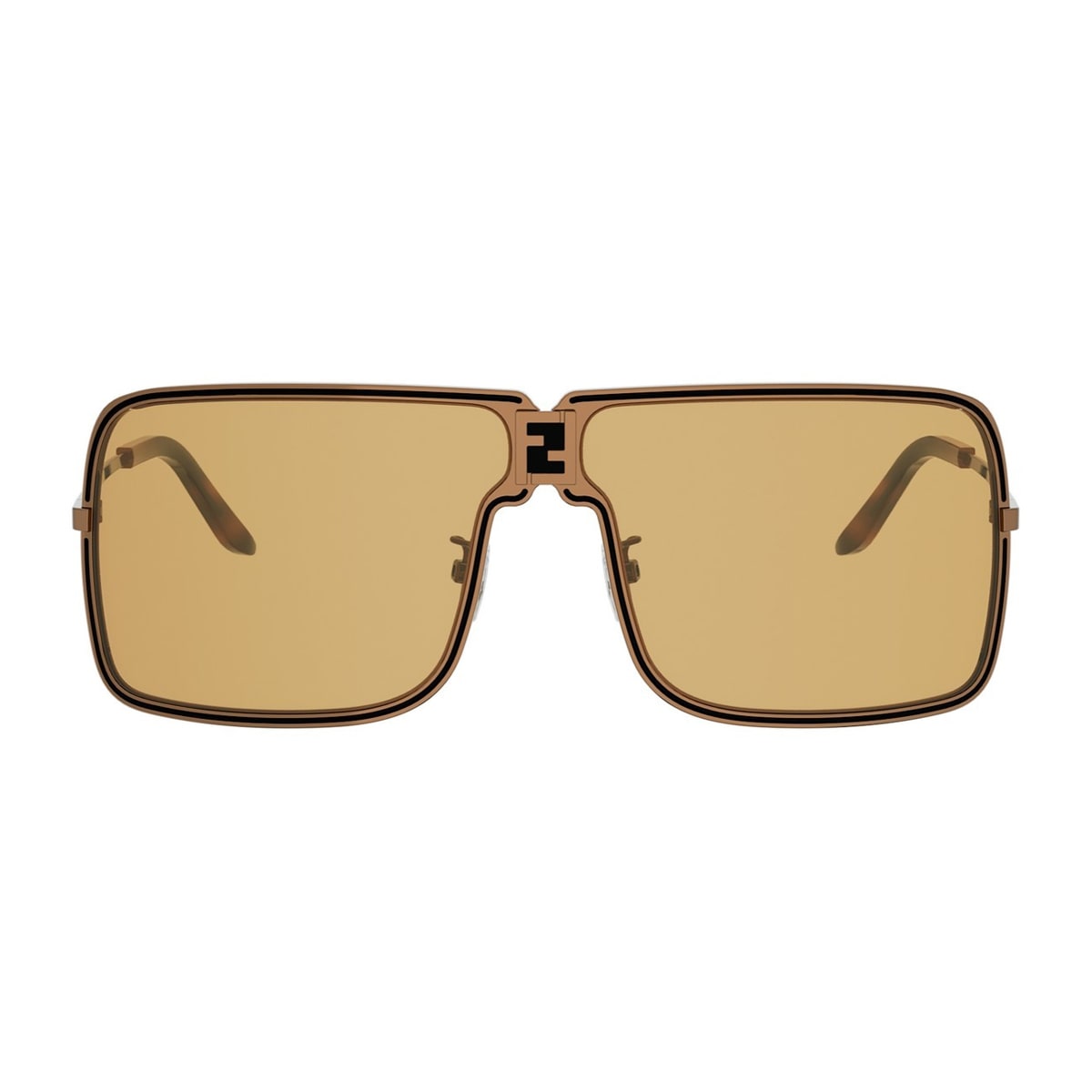 Fendi Fe40195u Ness 45e 45e Marrone Bronzato Sunglasses In Yellow