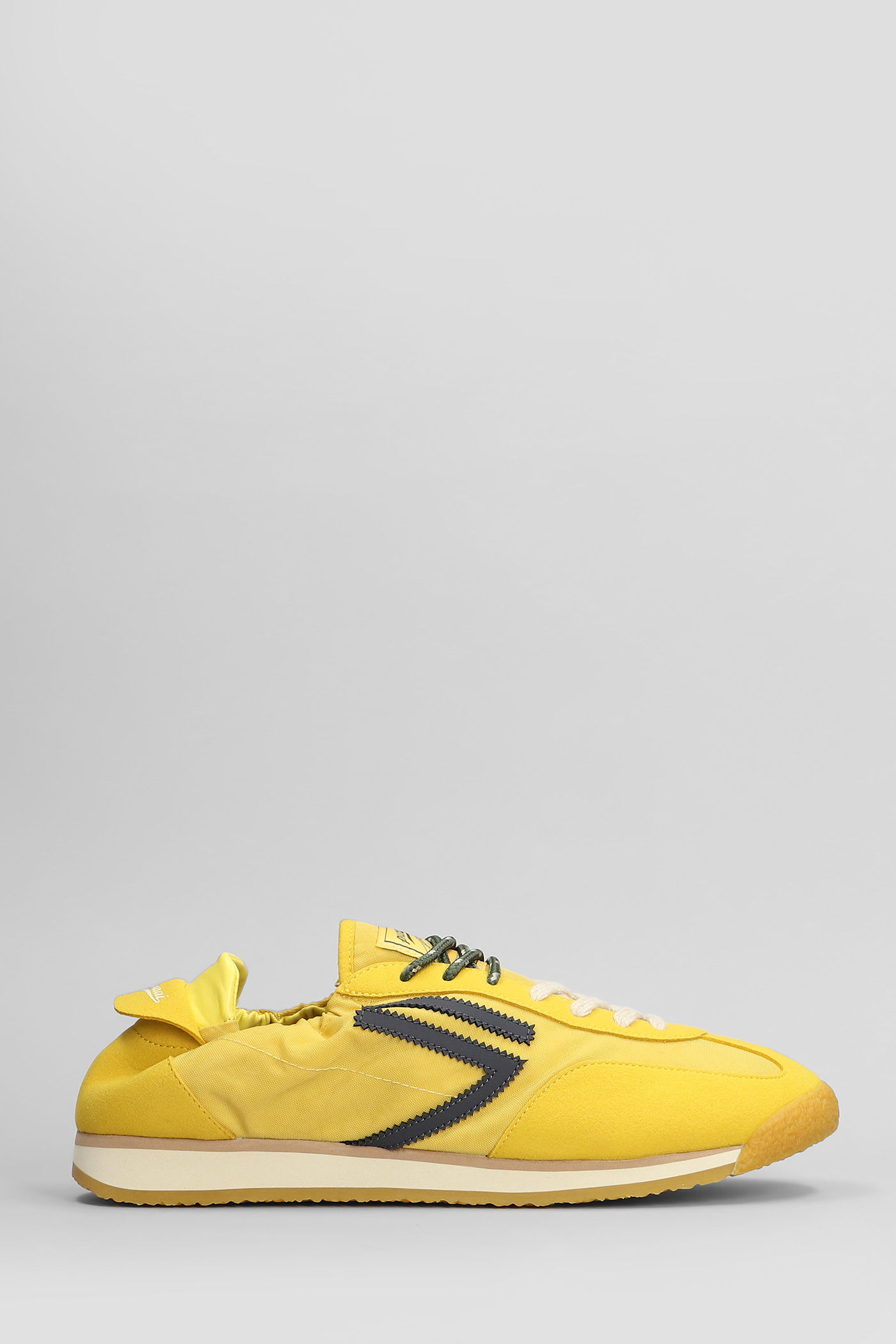 Banana Sneakers In Yellow Suede And Fabric