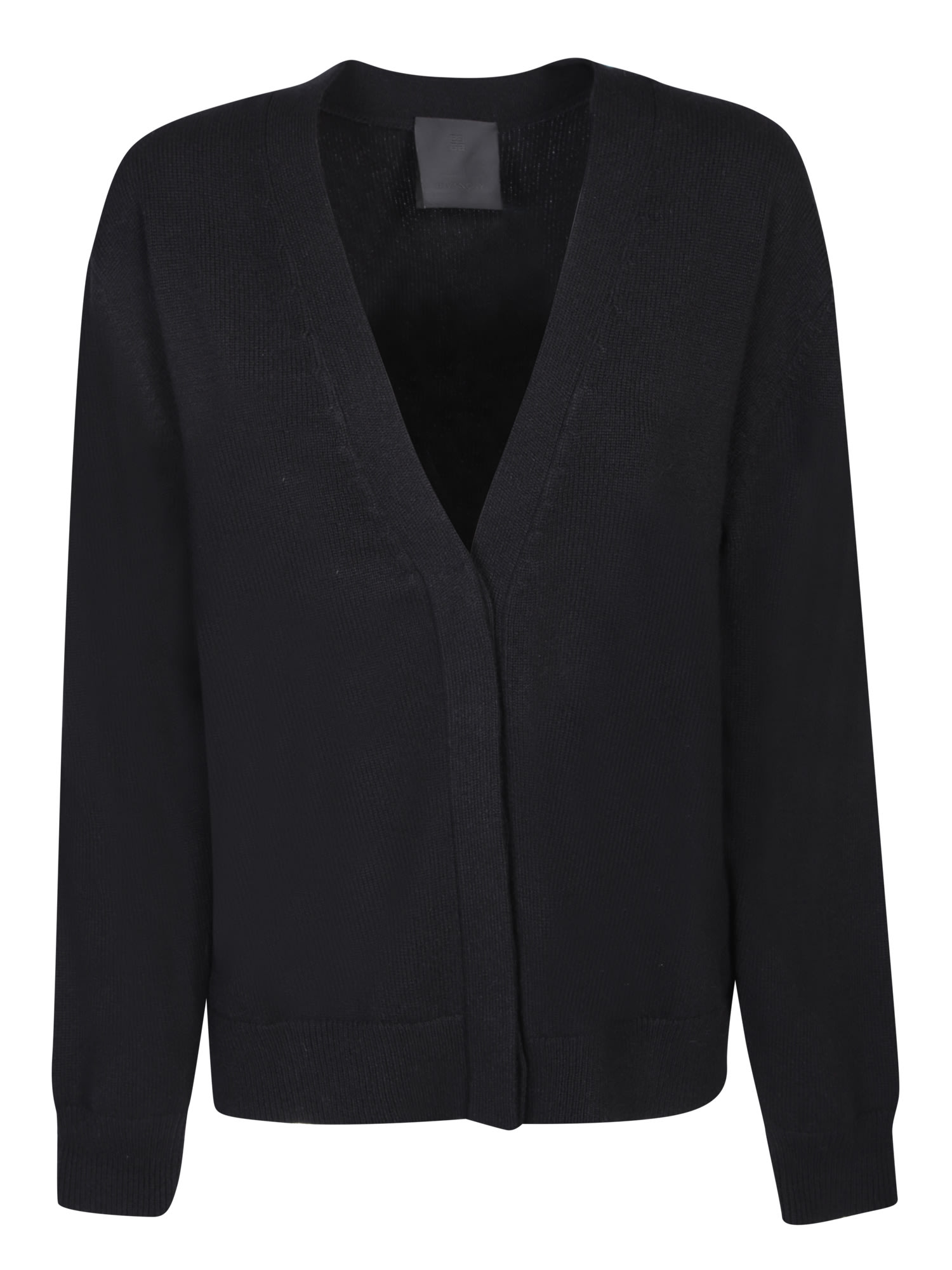 Givenchy Logo Ivory Cardigan In Black