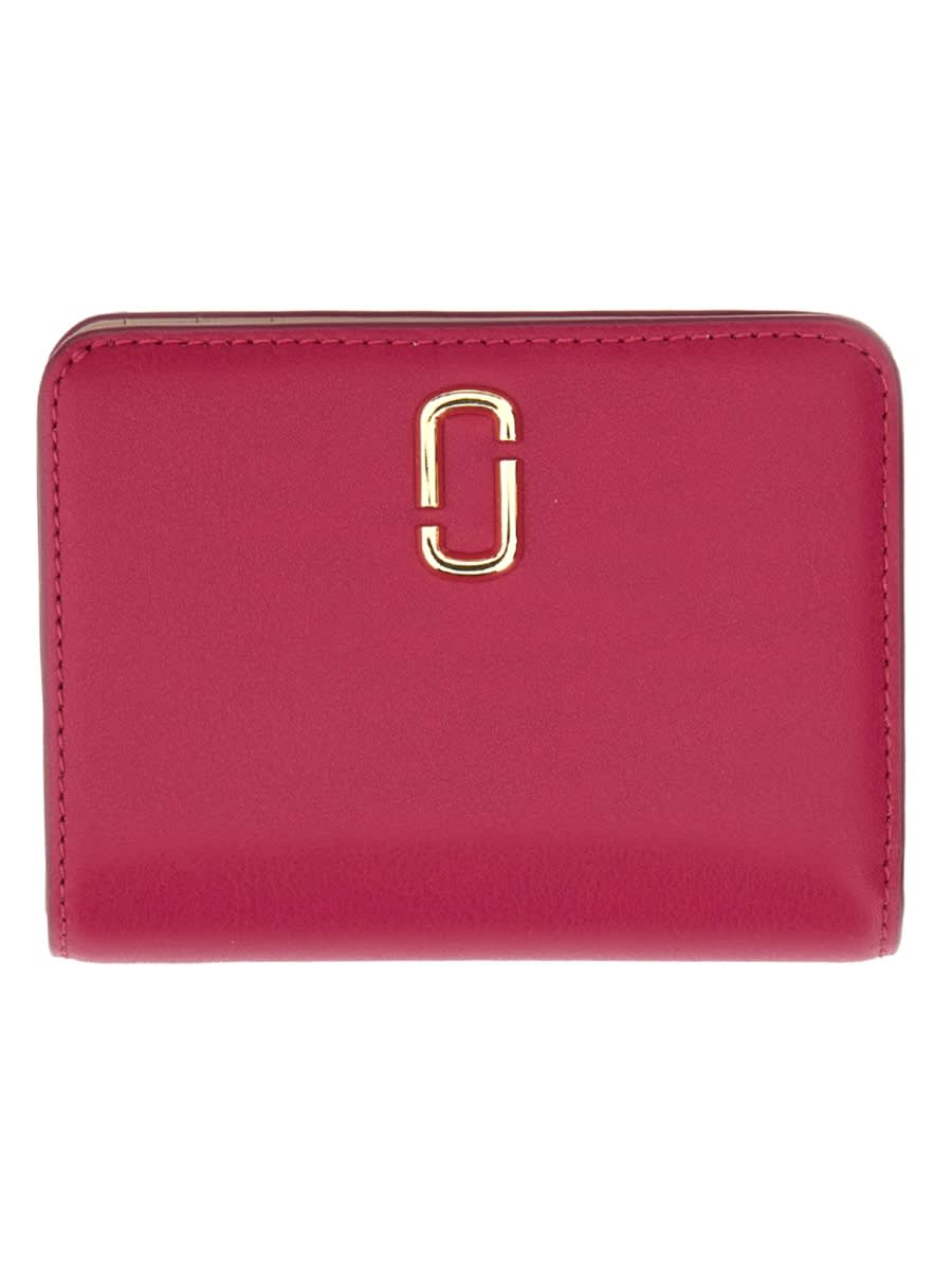 Shop Marc Jacobs Compact Wallet The J Marc Mini In Fuchsia