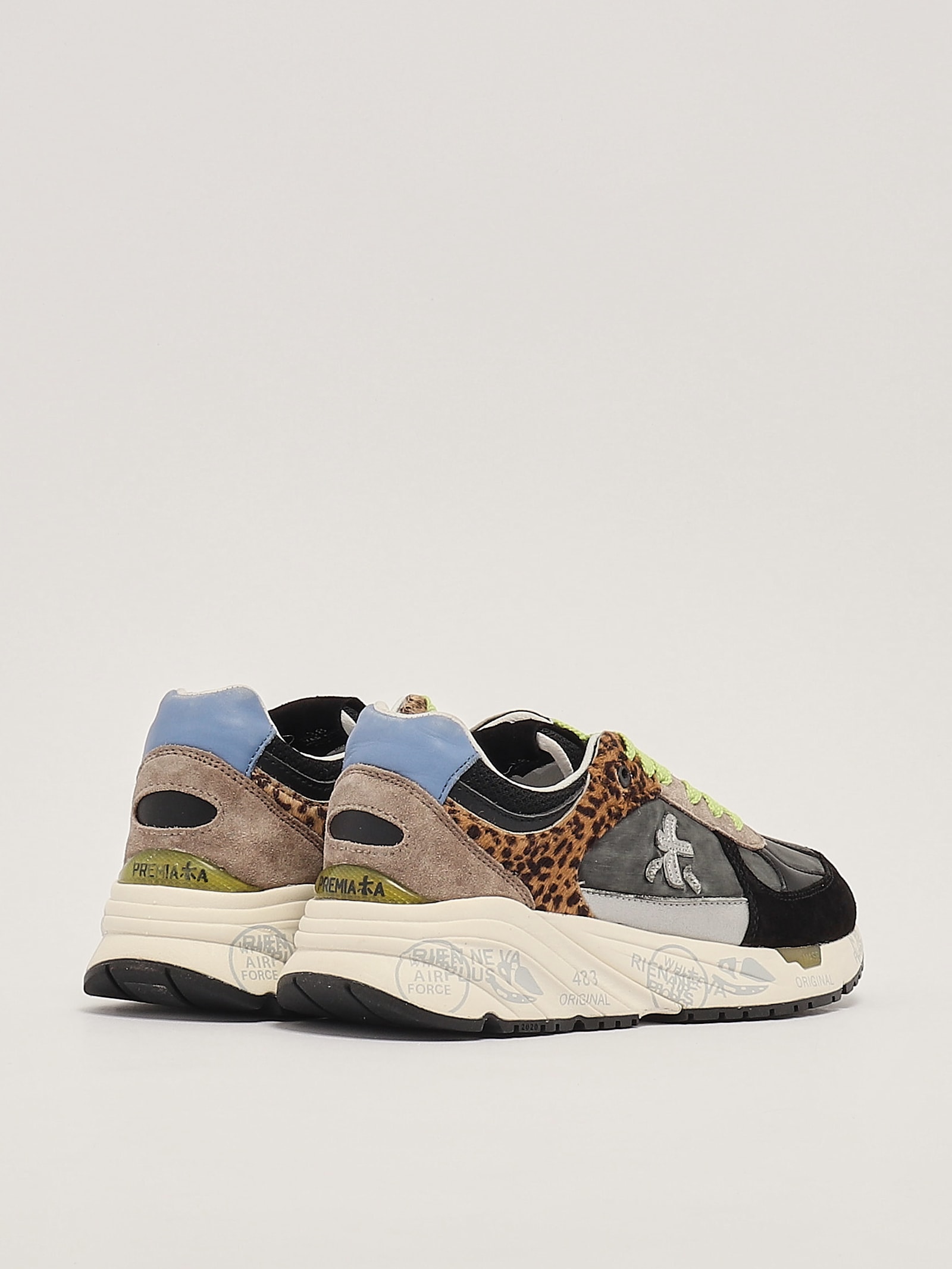 Shop Premiata Mased Sneaker In Antracite-leopardo