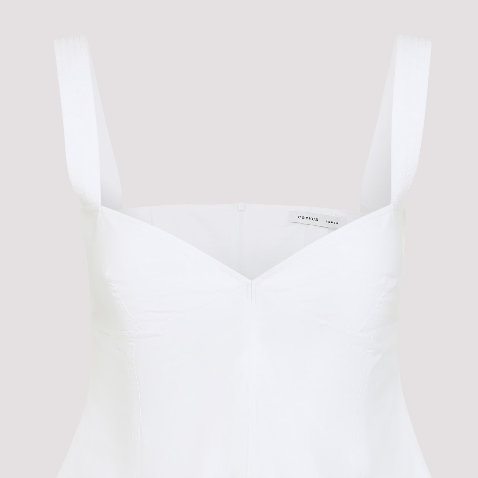 Shop Carven Bl223 Sleeveless Blouse Top In White