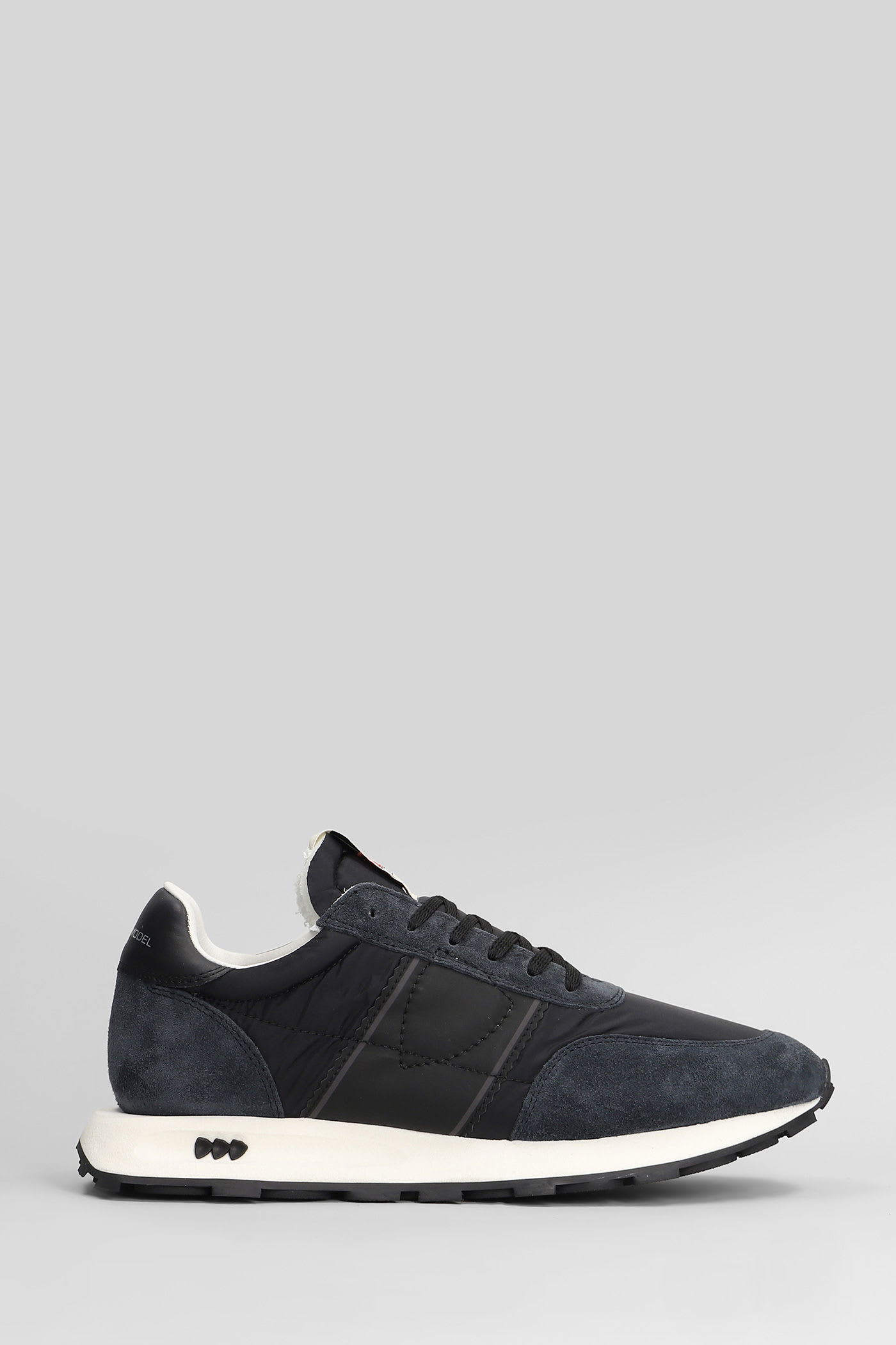 Philippe Model Tour Low Sneakers In Blue Suede And Fabric In Blue