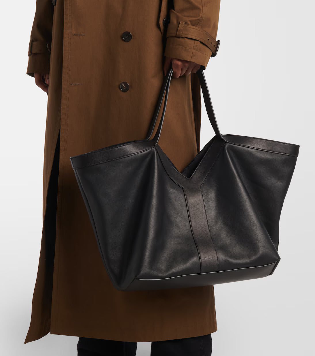 Saint Laurent Tote Y Leather Bag In Black