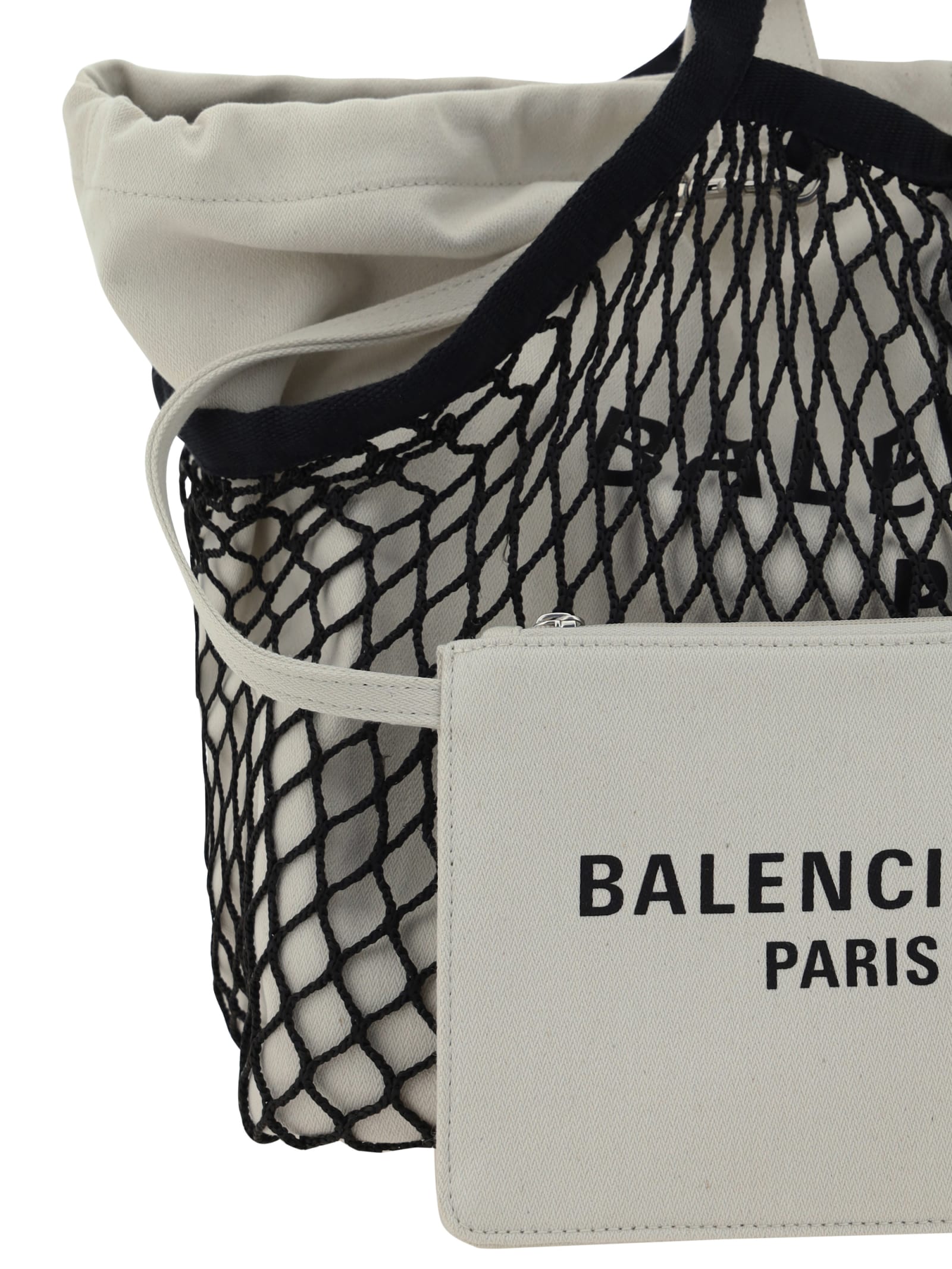 Balenciaga 24/7 Shopping Handbag In Washed Nat/blk/l Blk