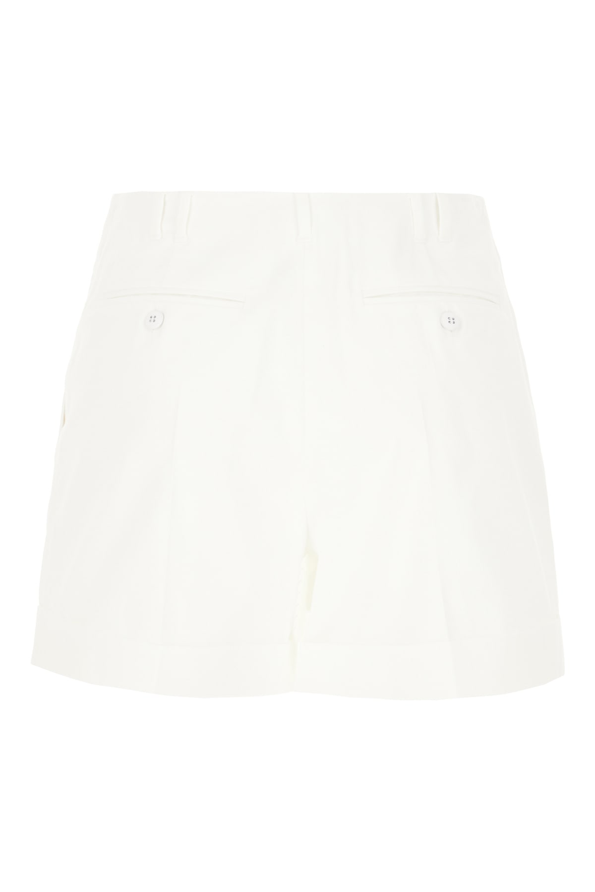 Max Mara White Stretch Cotton Shorts In Bianco