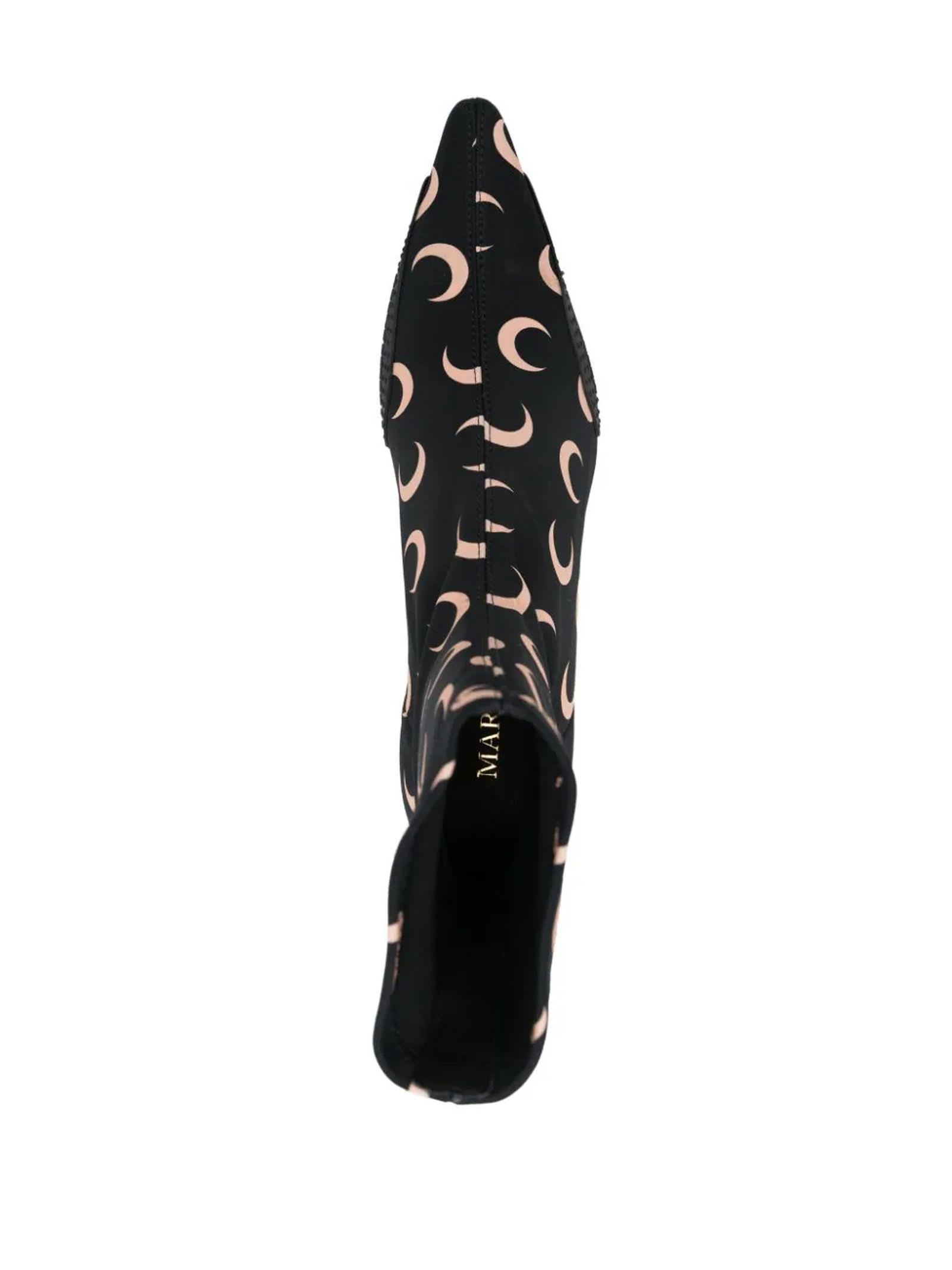 Marine Serre Moon Printed Jersey Ms Boots In Black