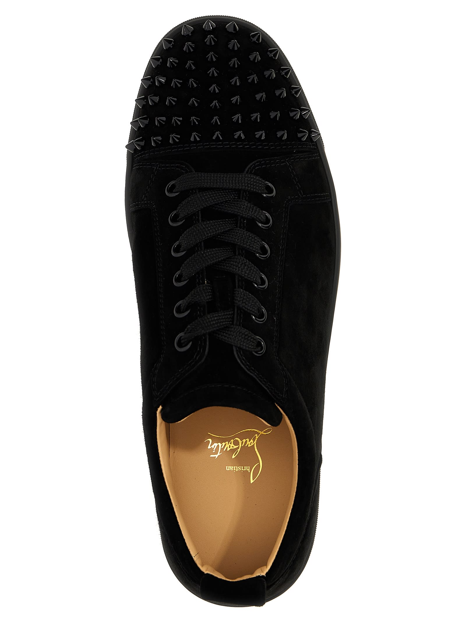 Christian Louboutin Men Louis Junior Spikes Borchie Punta Sneaker In Animal Print