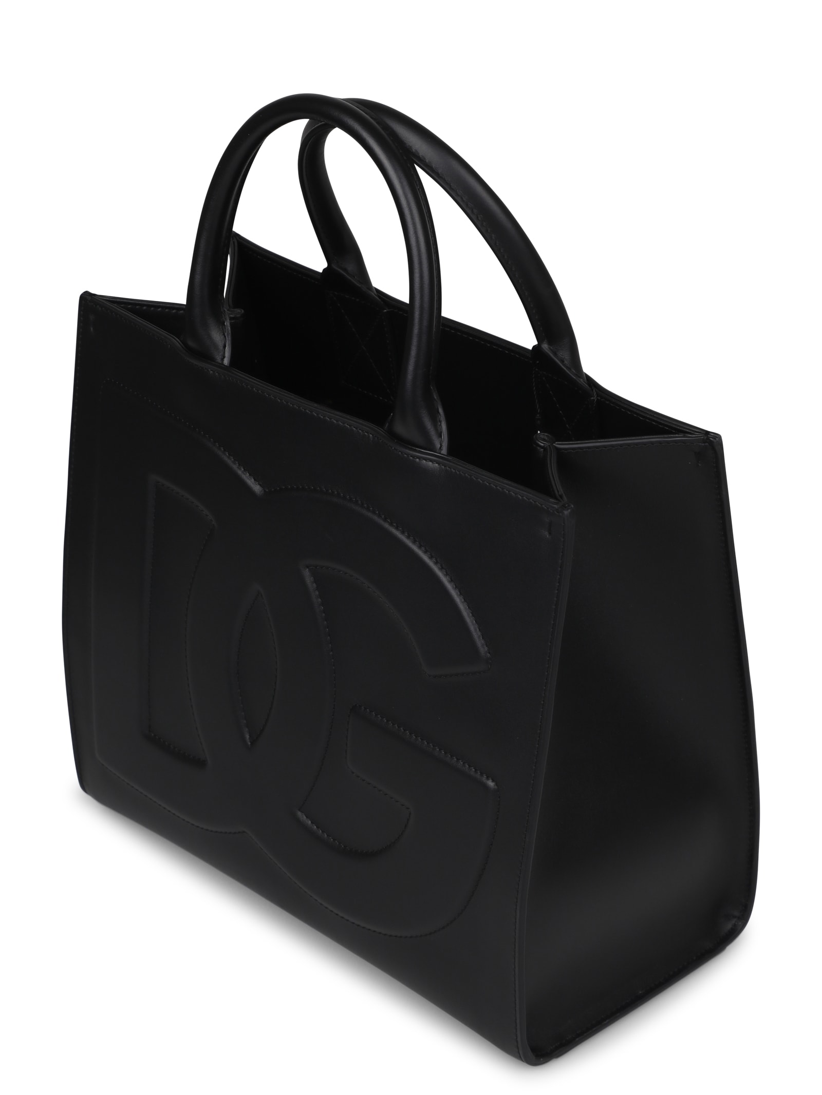 Shop Dolce & Gabbana Embossed-logo Leather Bag