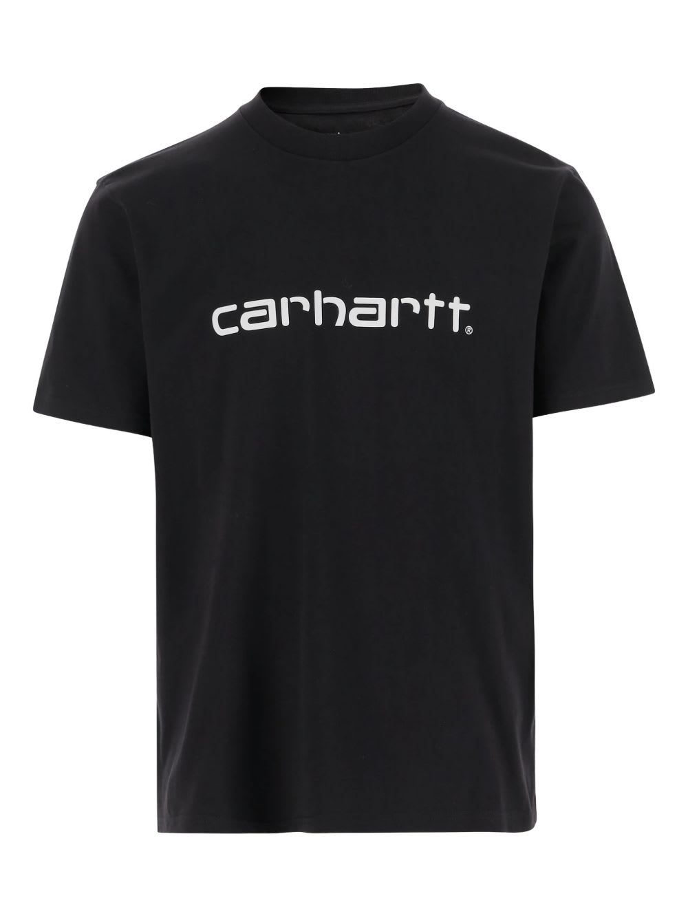 Carhartt Logo Cotton T-shirt In Black