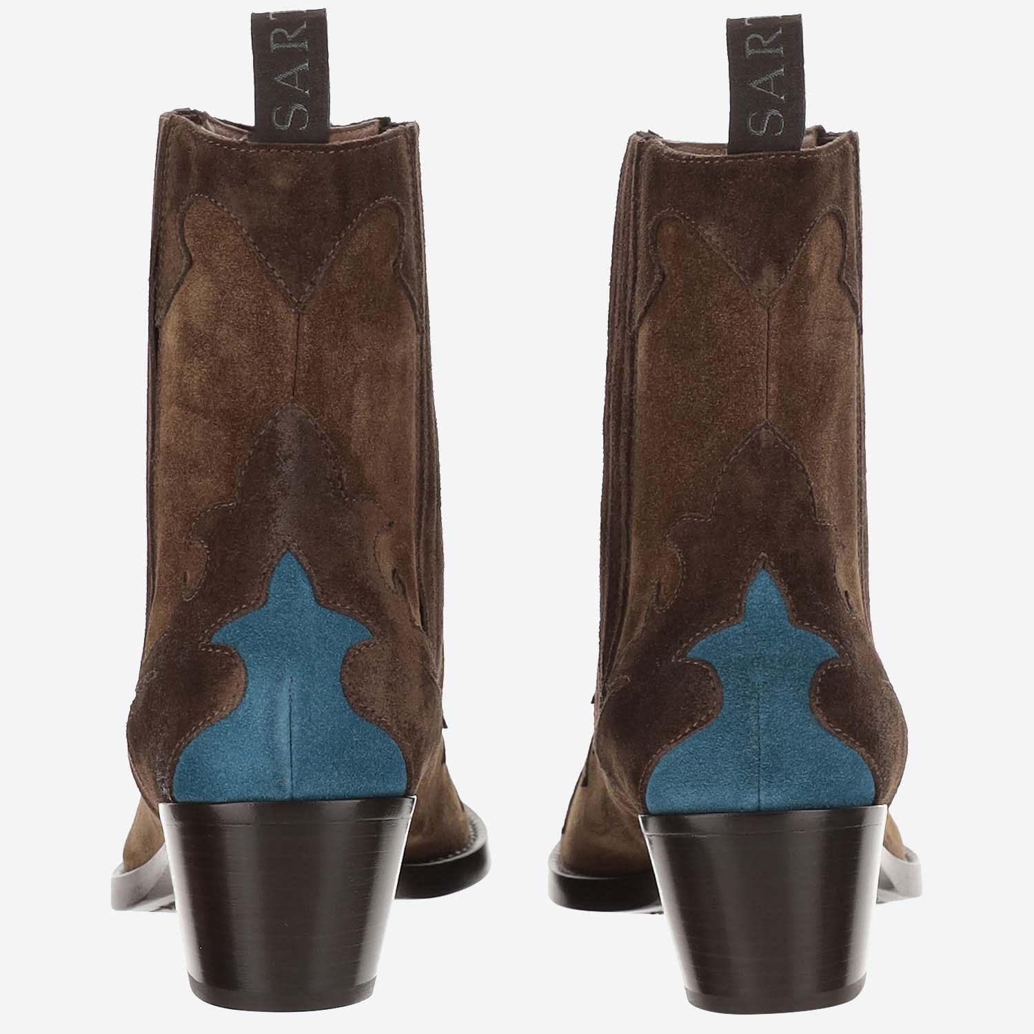 Shop Sartore Suede Western Boots In Brown