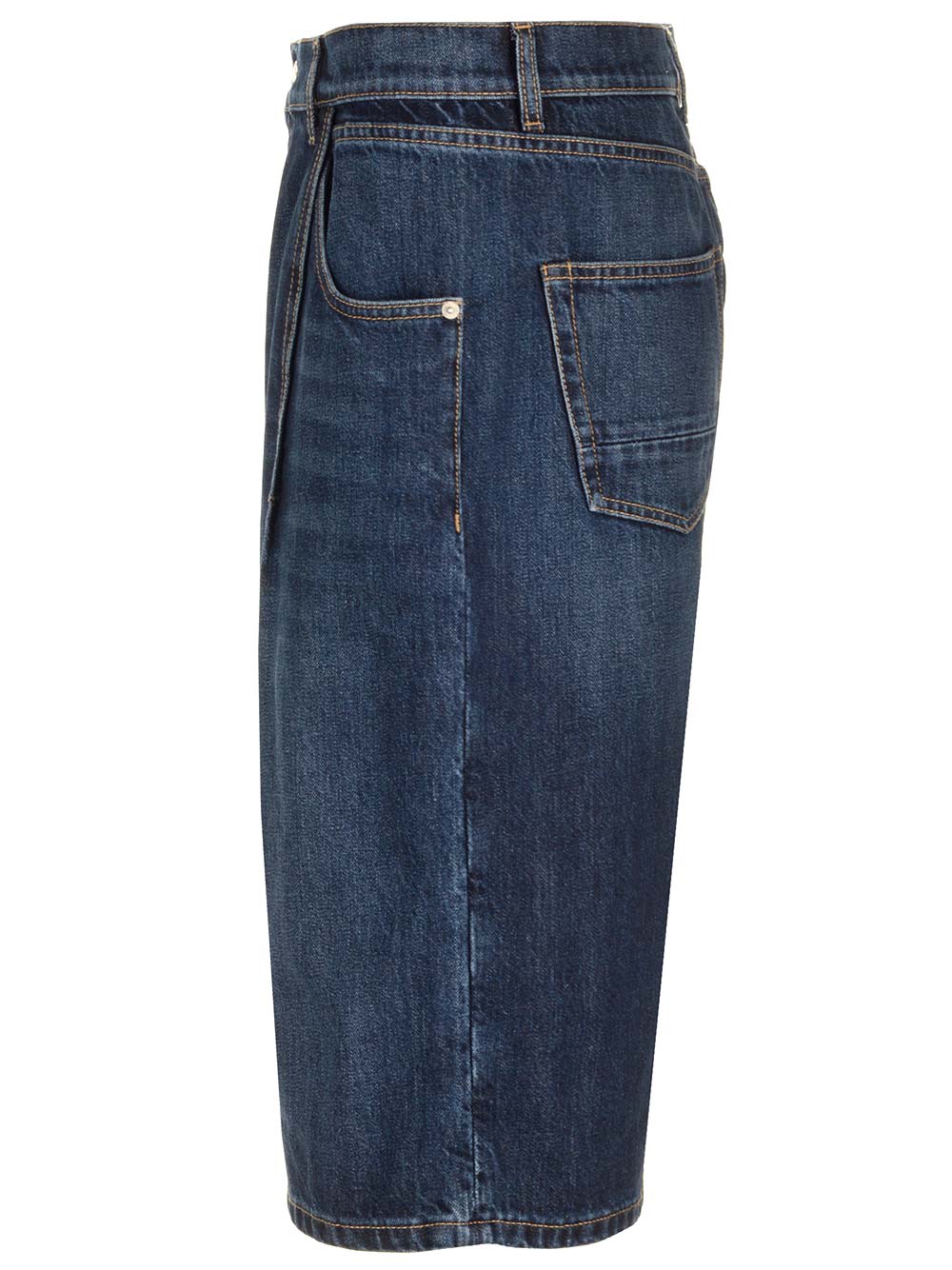Alexander Mcqueen Dark Blue Cotton Denim Shorts In Blue