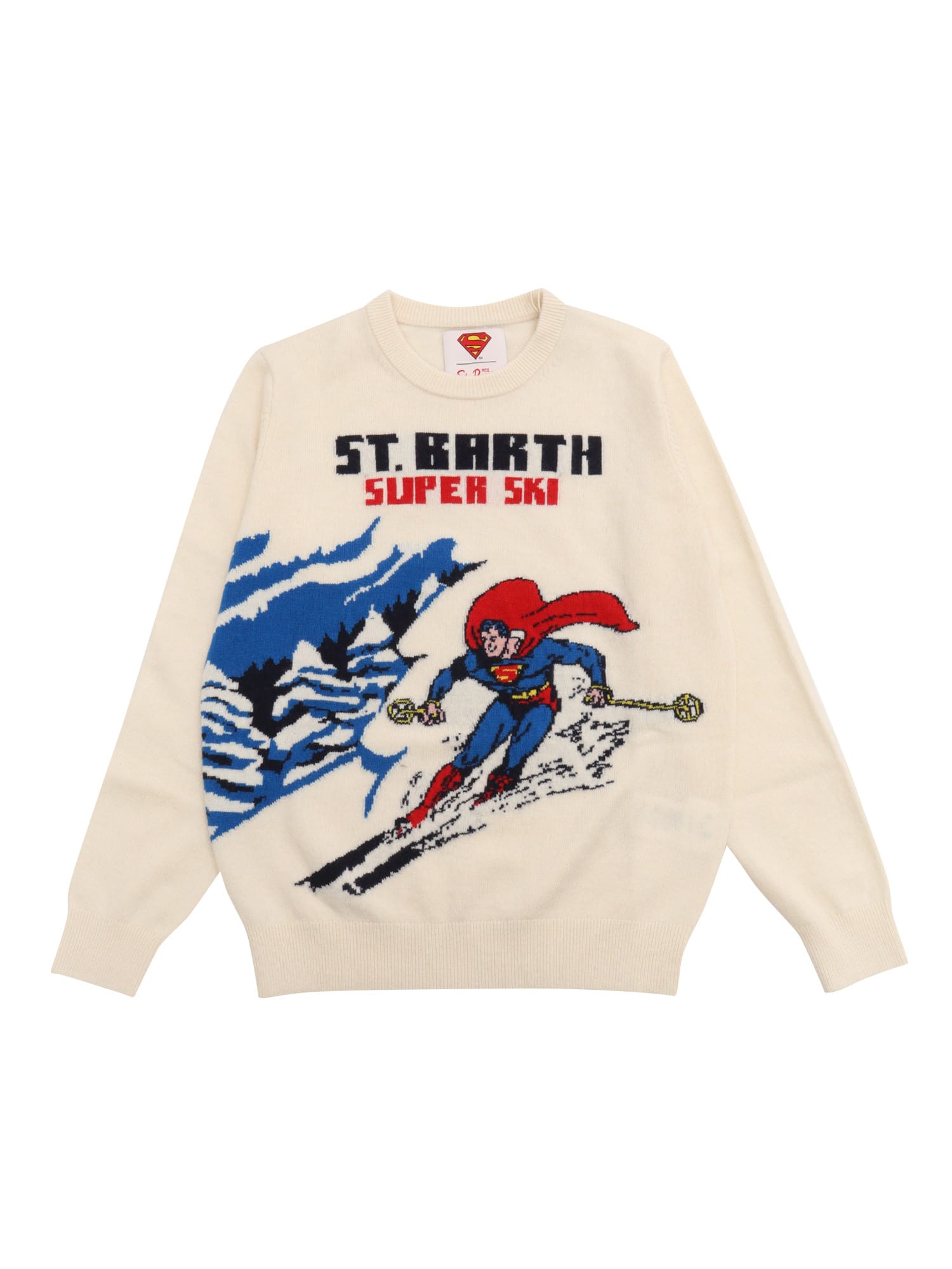 MC2 SAINT BARTH CREWNECK POSTCARD JAQUARD SWEATER