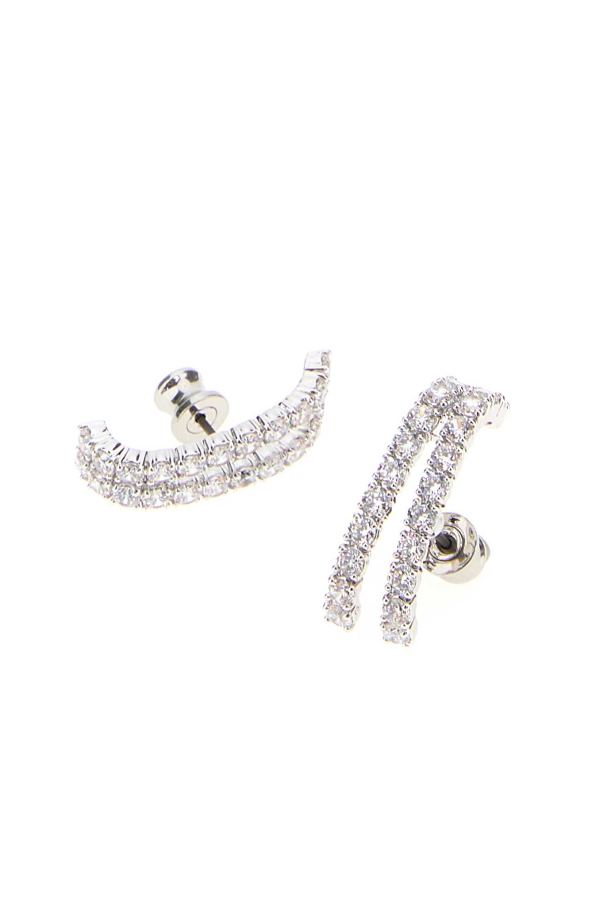 Swarovski Embellished Metal Matrix Earrings In Metallic