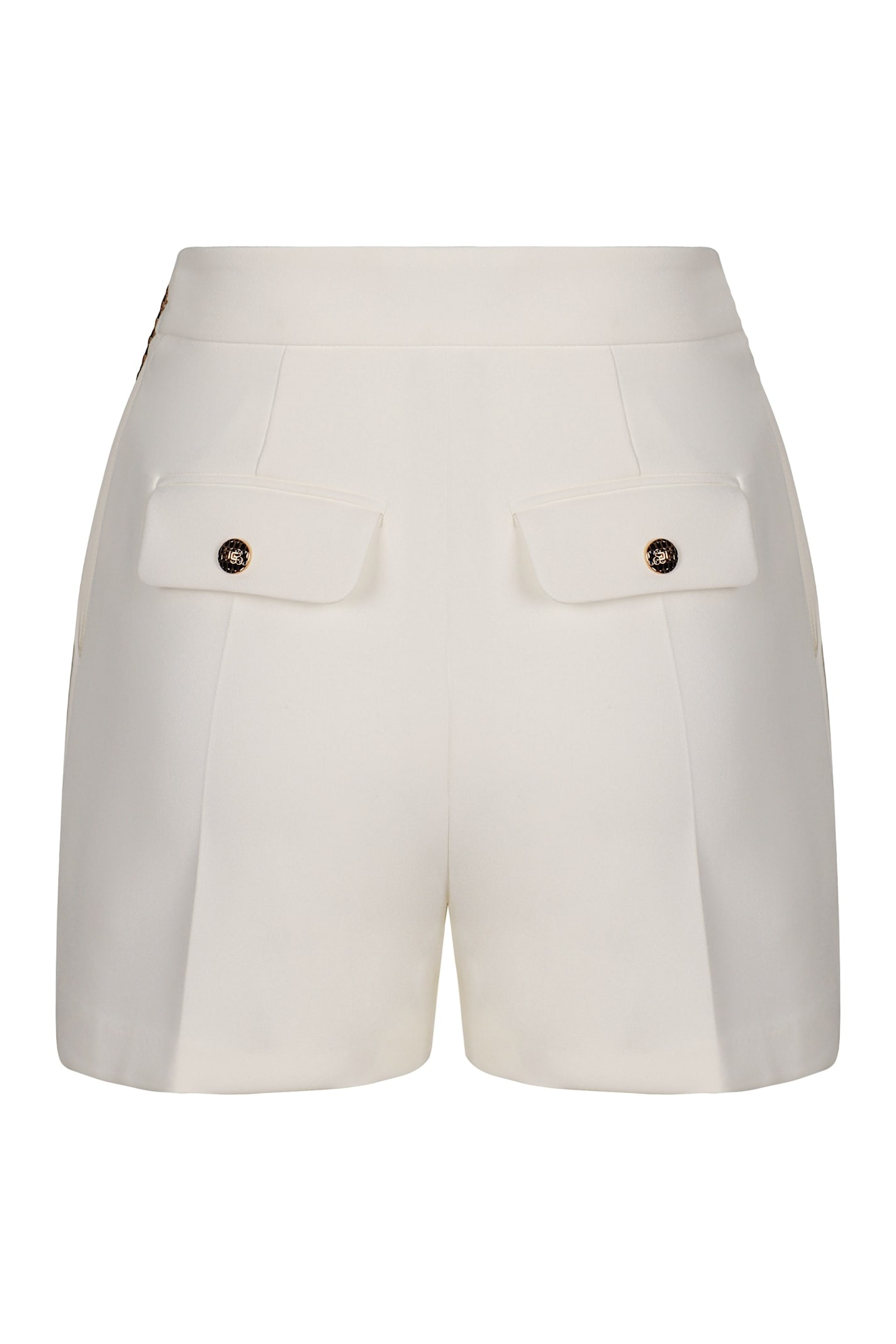 Elisabetta Franchi Chain Detailed Slim Fit Shorts In White