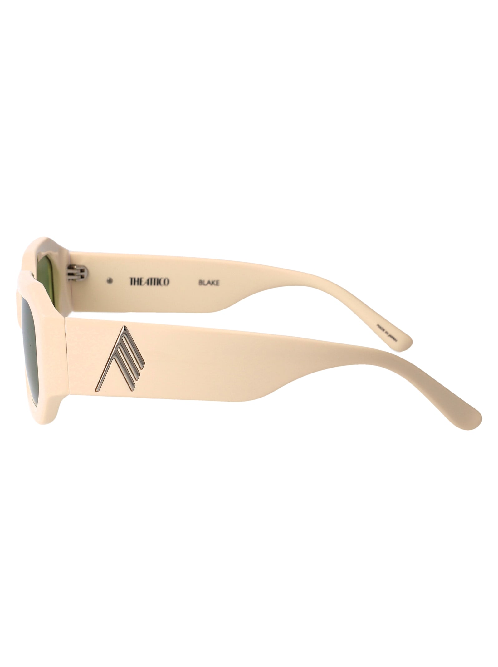 Attico Blake Sunglasses In Ivory/silver/green