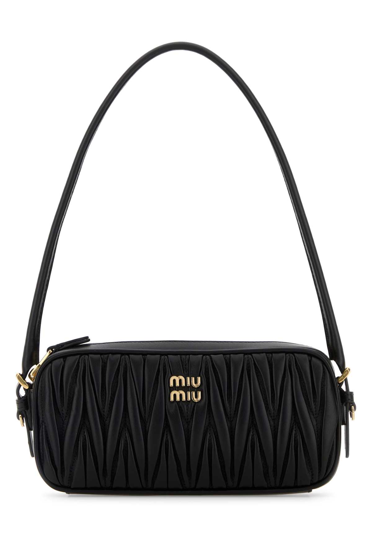 Miu Miu Black Leather Shoulder Bag In Black