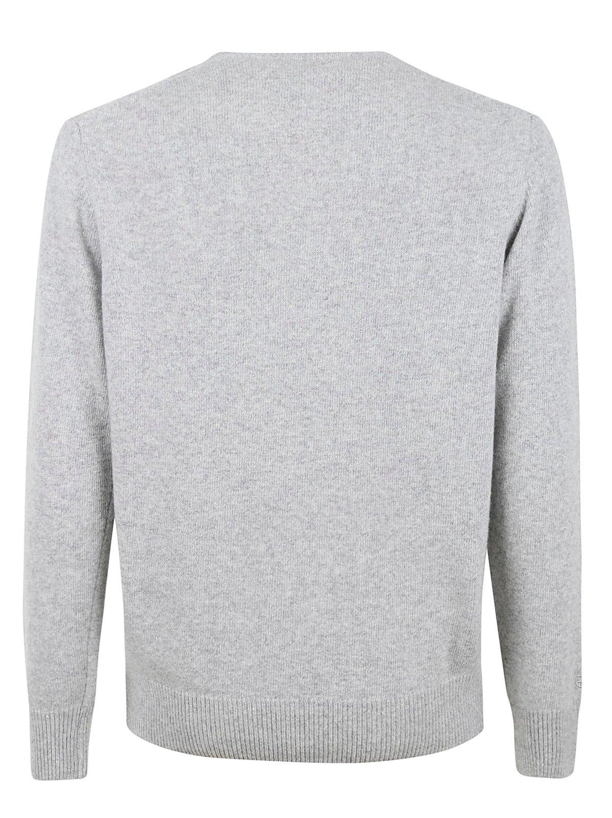 Shop Mc2 Saint Barth Intarsia-knit Crewneck Jumper Sweater In Grigio