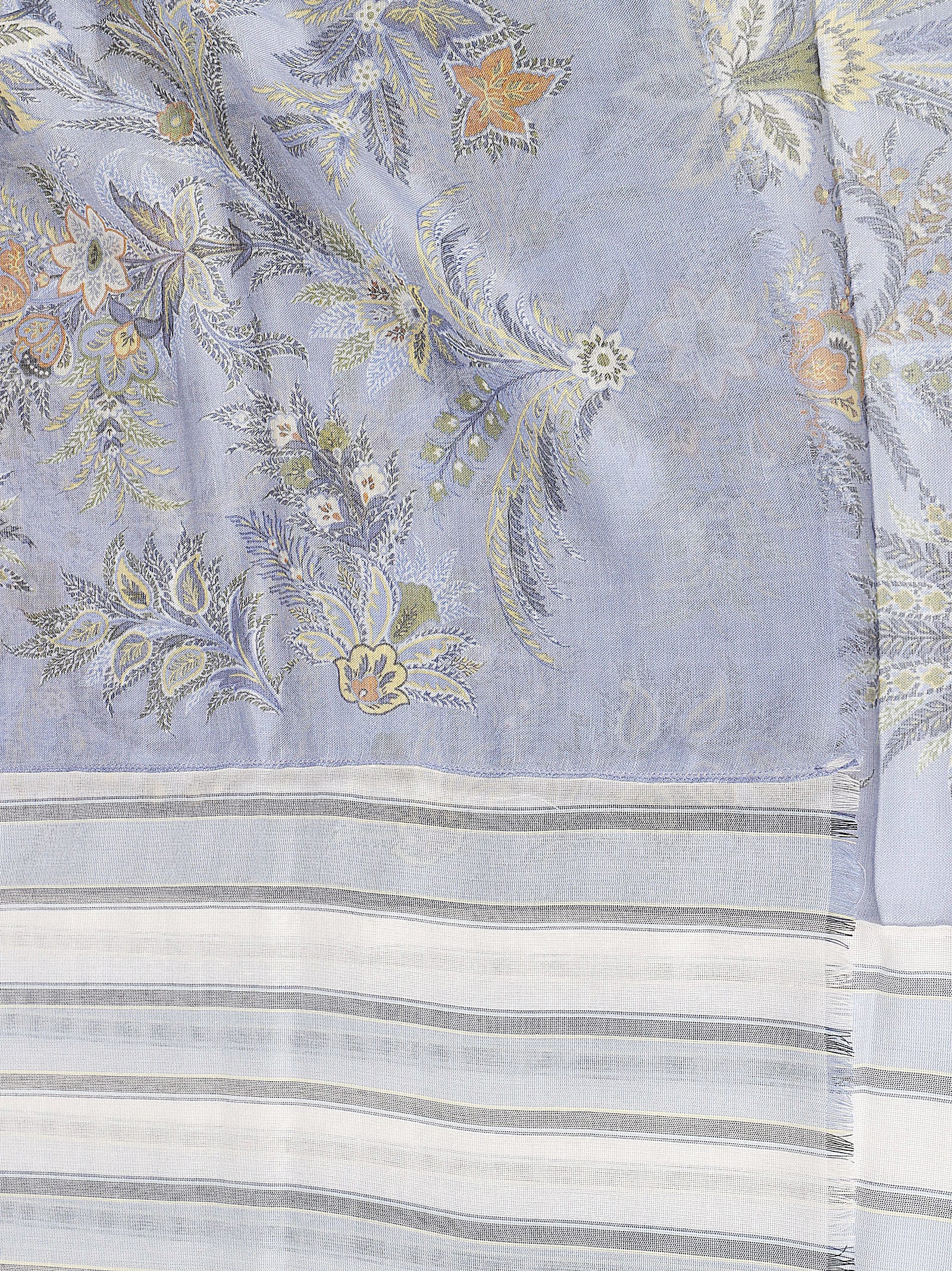 Shop Etro Double Layer Scarf In Azzurro