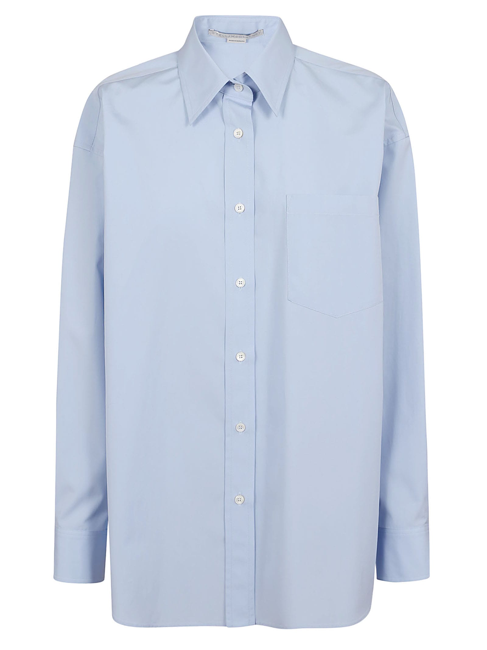 Shop Stella Mccartney Chiffon Back Oversized Shirt In Sky Blue