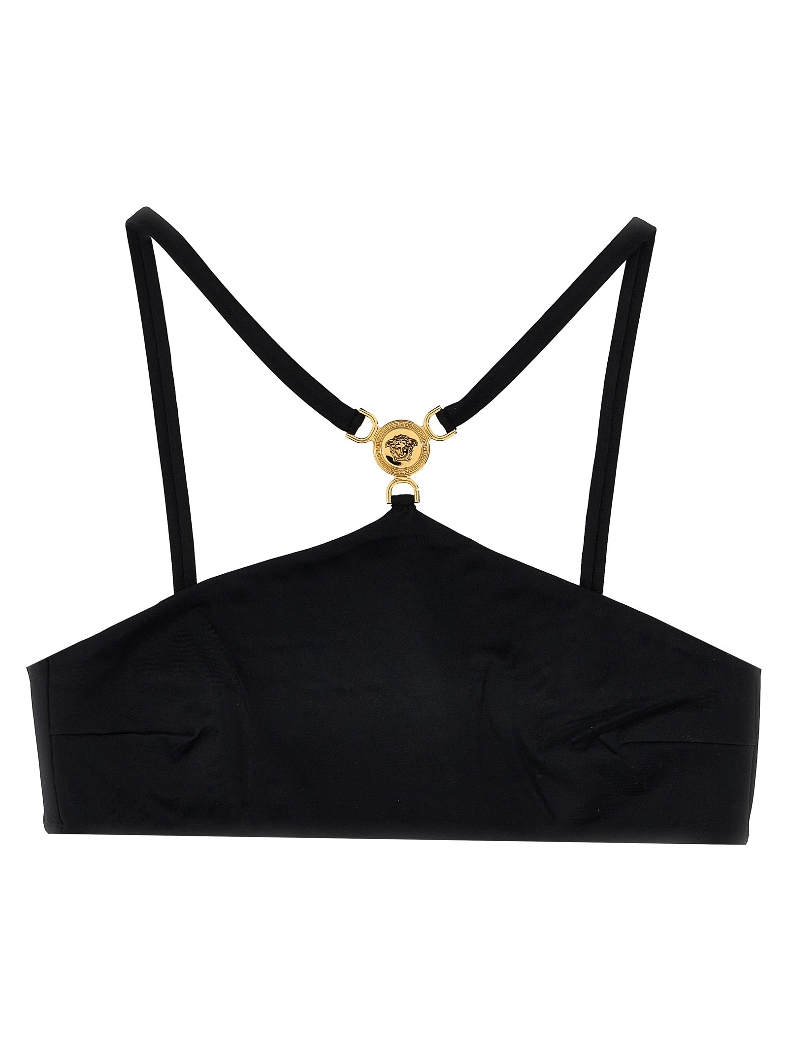 Shop Versace Medusa 95 Bikini Top In Black
