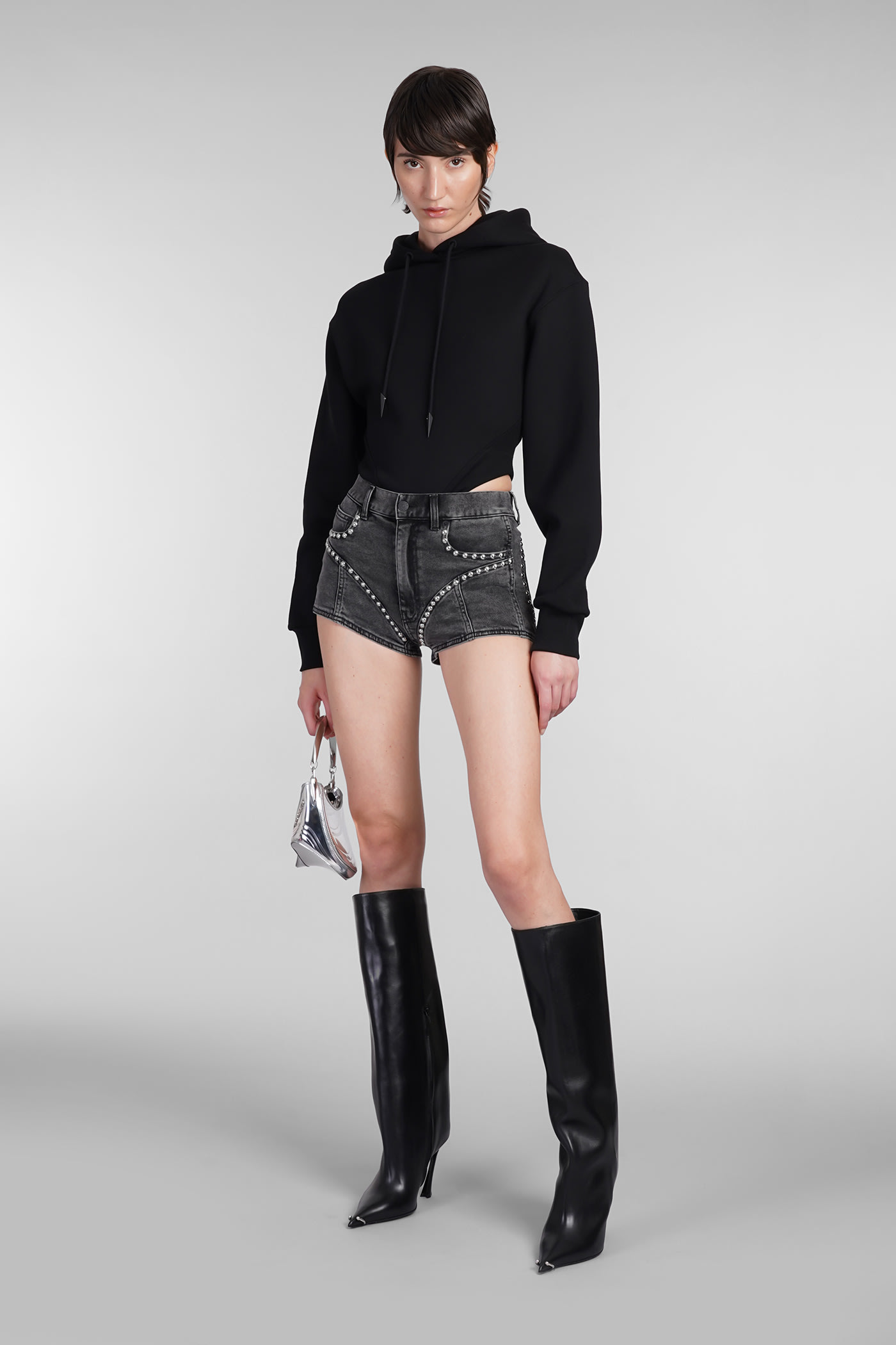 Shop Mugler Body In Black Cotton