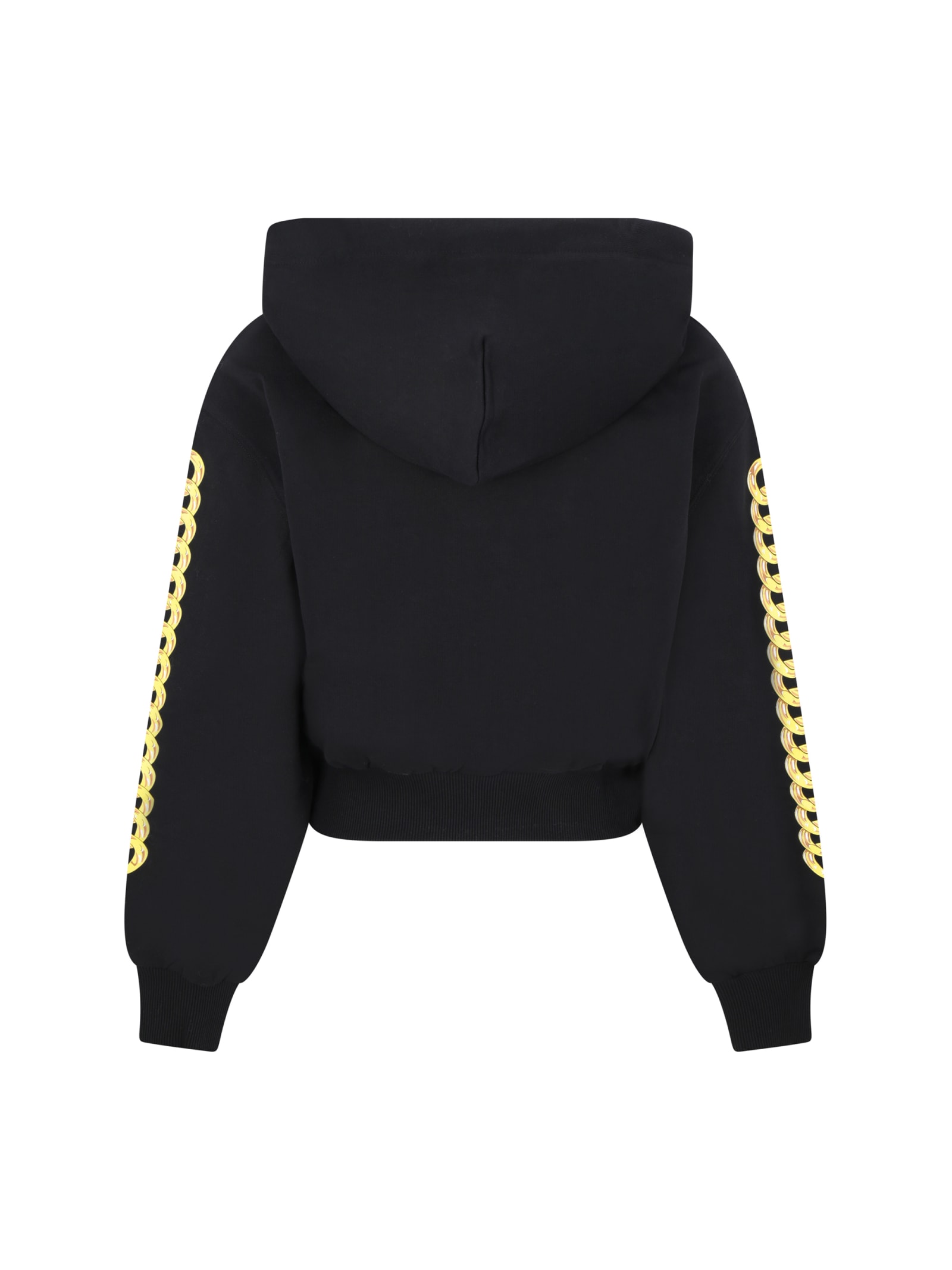 Shop Versace Jeans Couture Logo Chain Hoodie In Nero