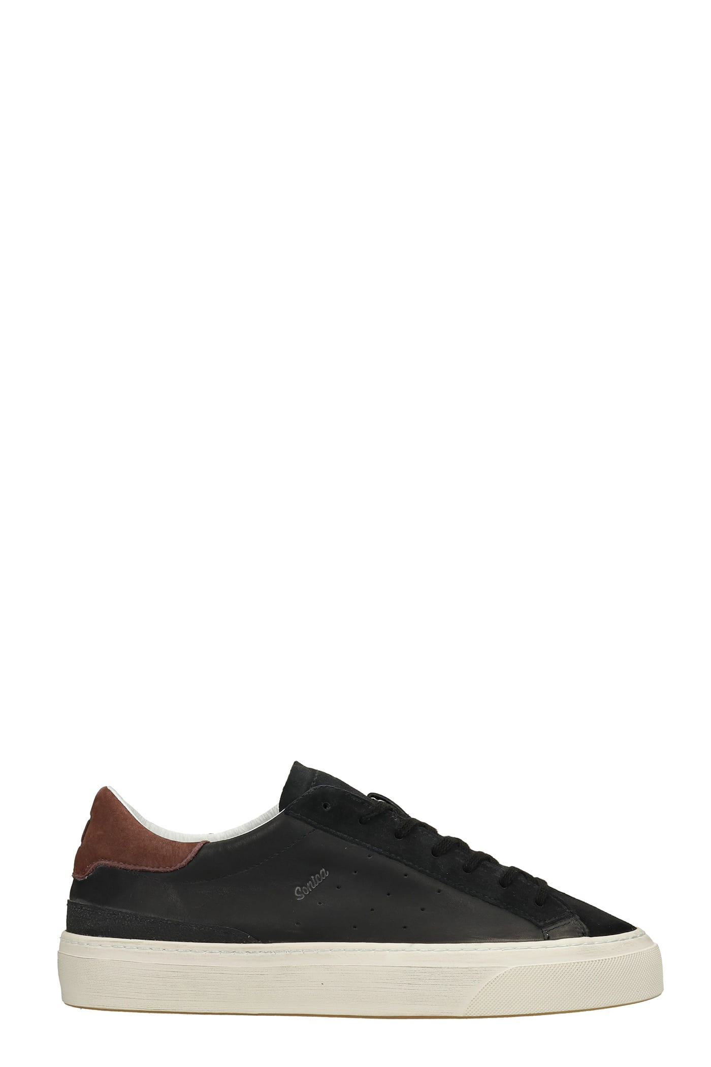 D.A.T.E. Sonica Sneakers In Black Suede And Leather