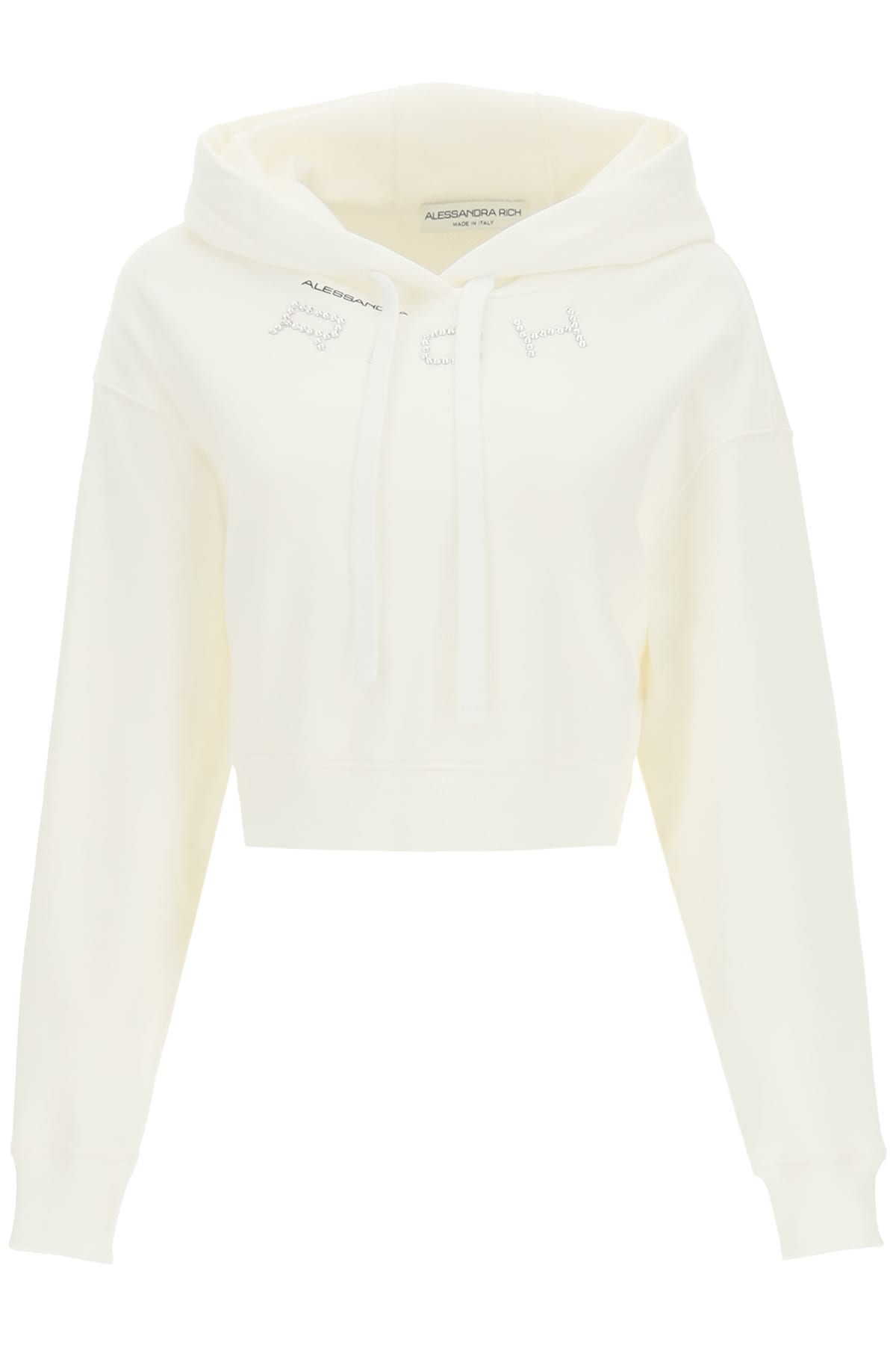 Alessandra Rich Cropped Hoodie With Logo