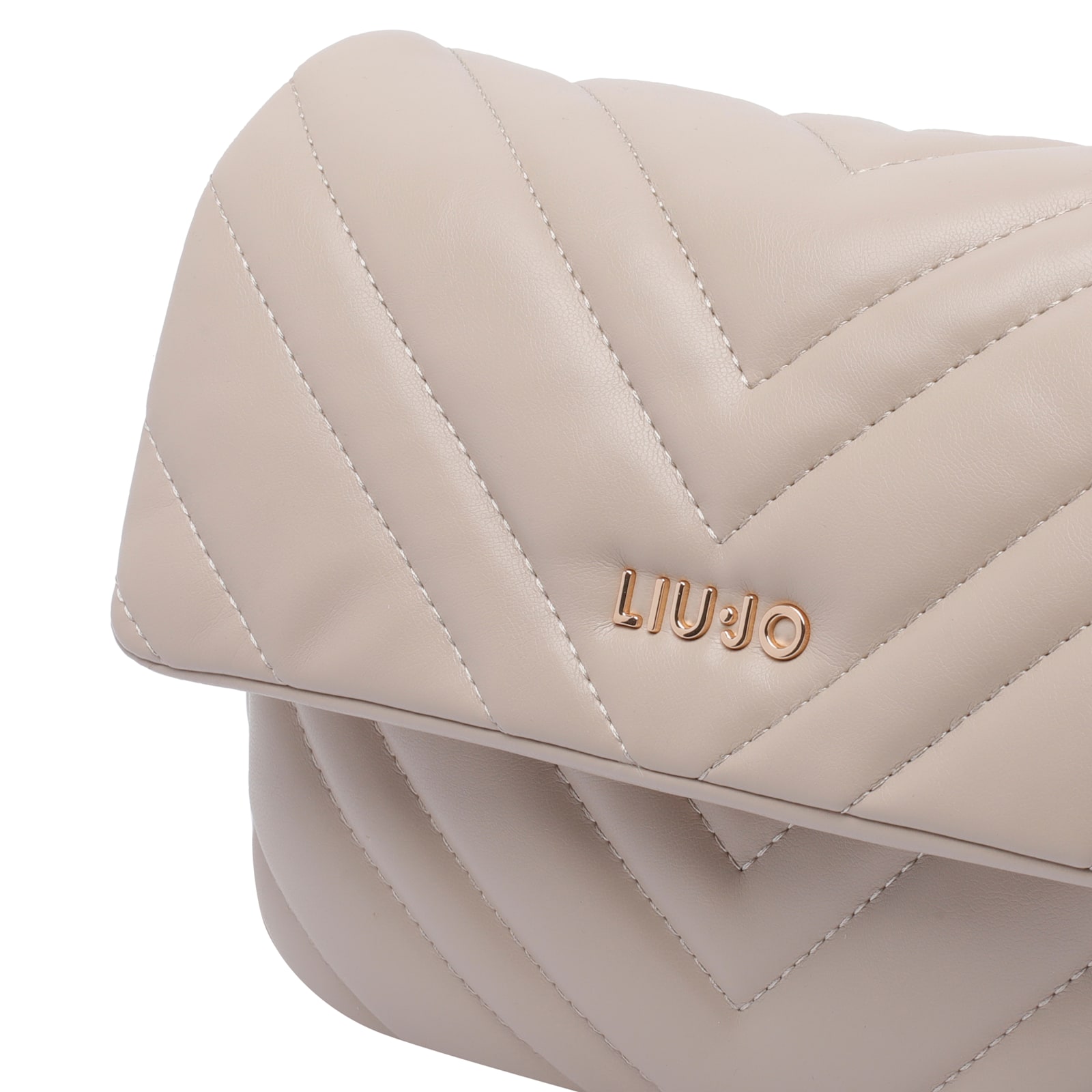 Liu •jo Quilted Chevron Crossbody Bag In Neutral