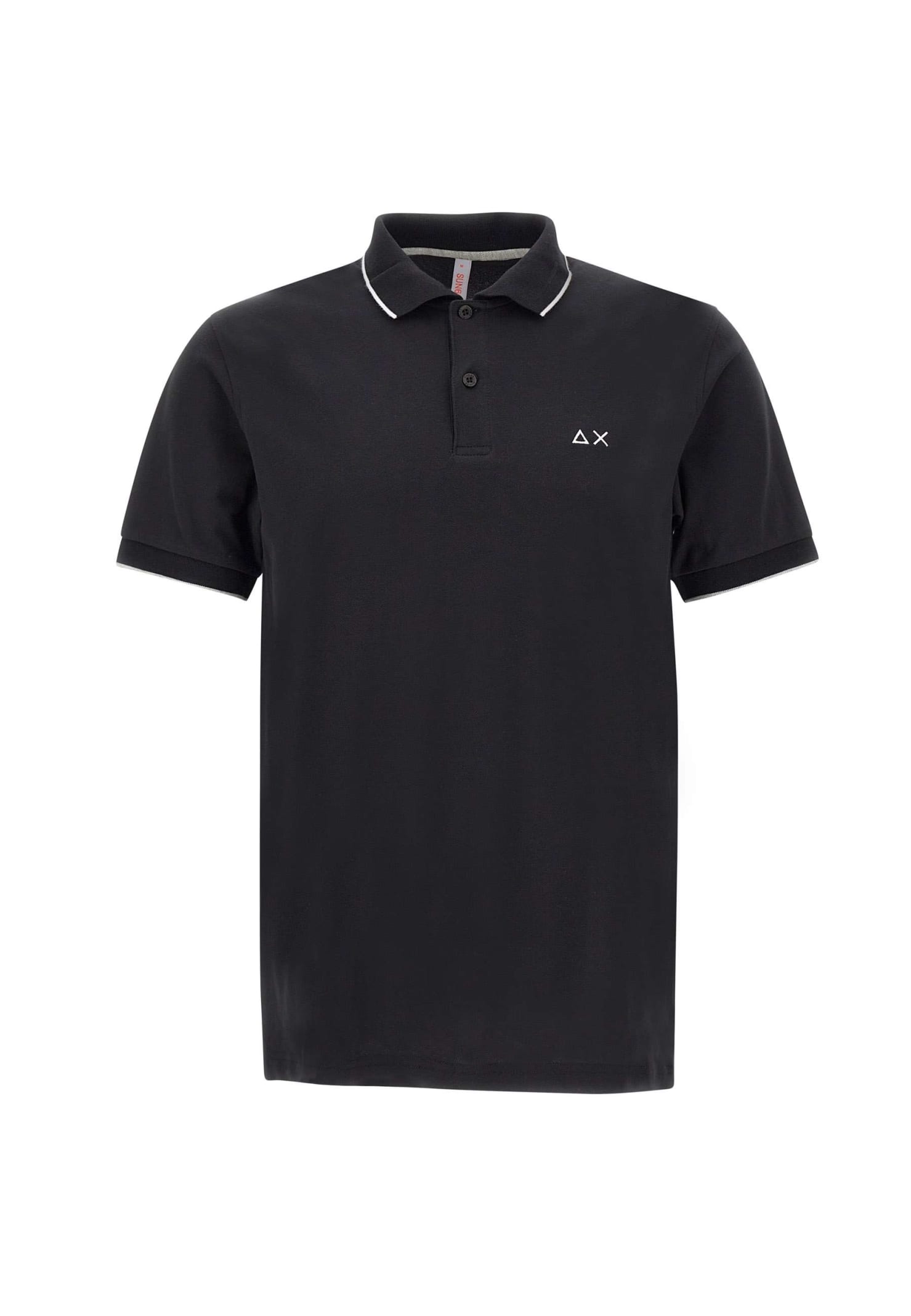 Shop Sun 68 Small Stripe Polo Shirt Cotton In Black