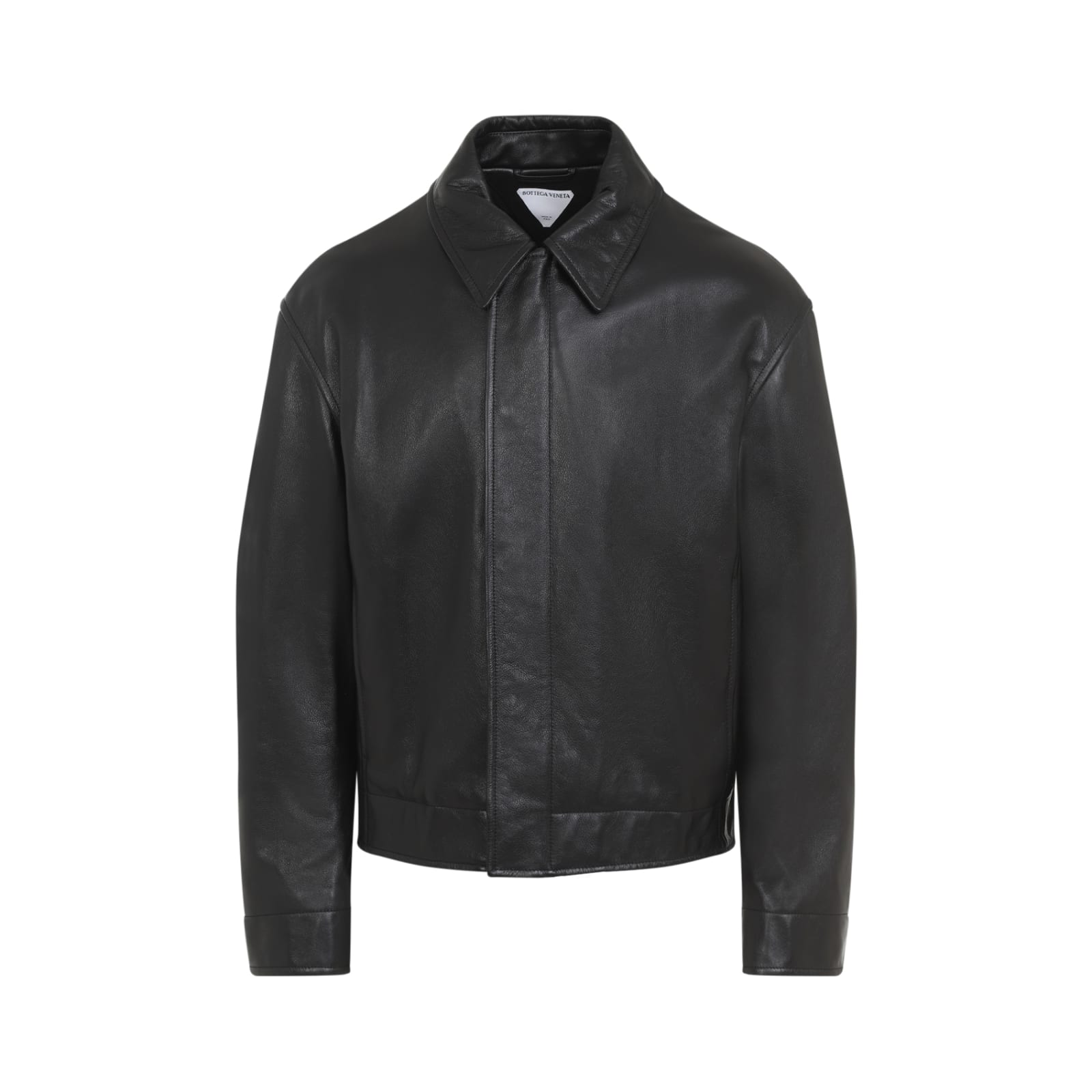 Shop Bottega Veneta Leather Jacket In Black