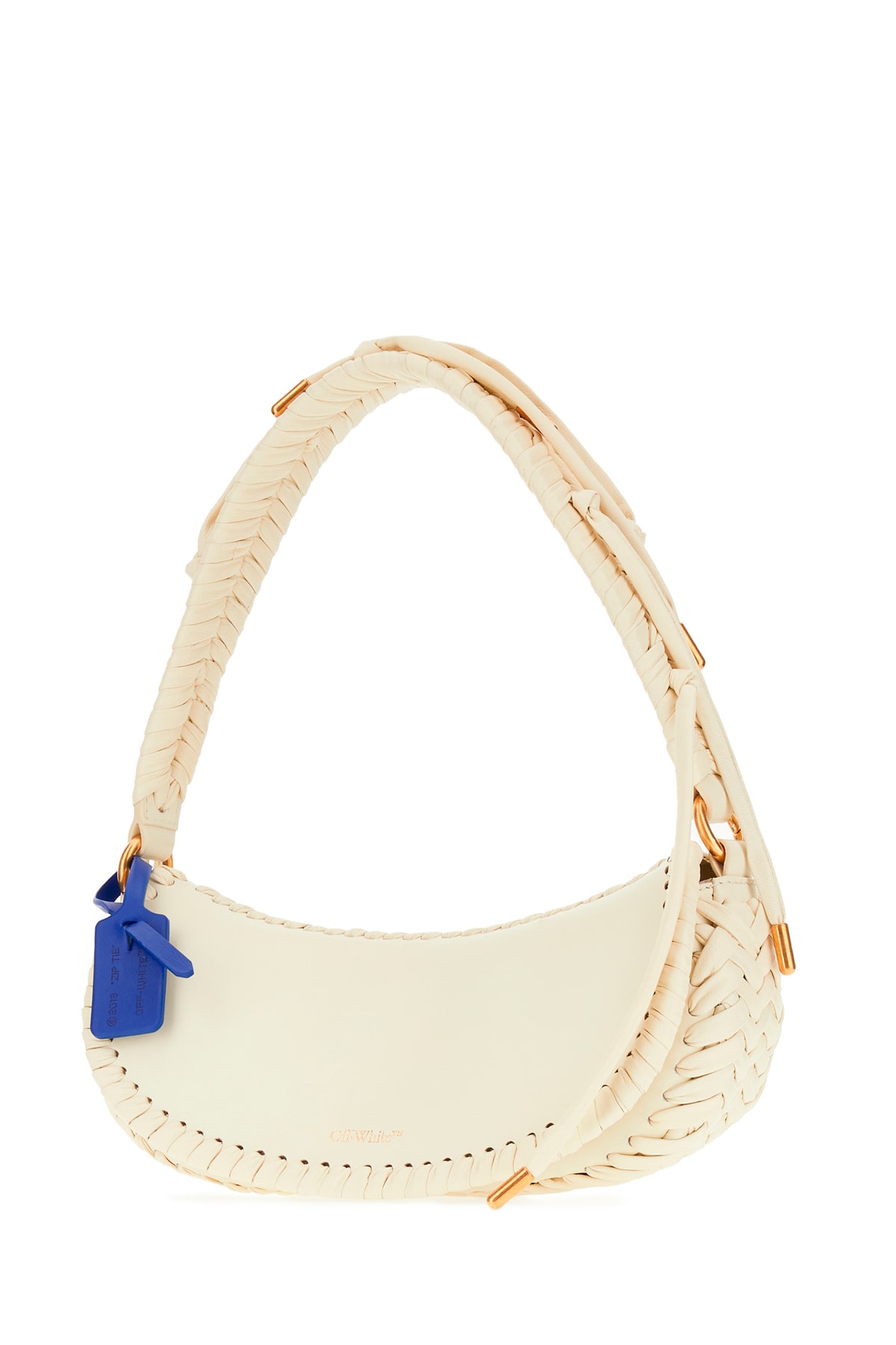 Shop Off-white Ivory Leather Edge Shoulder Bag In 6100