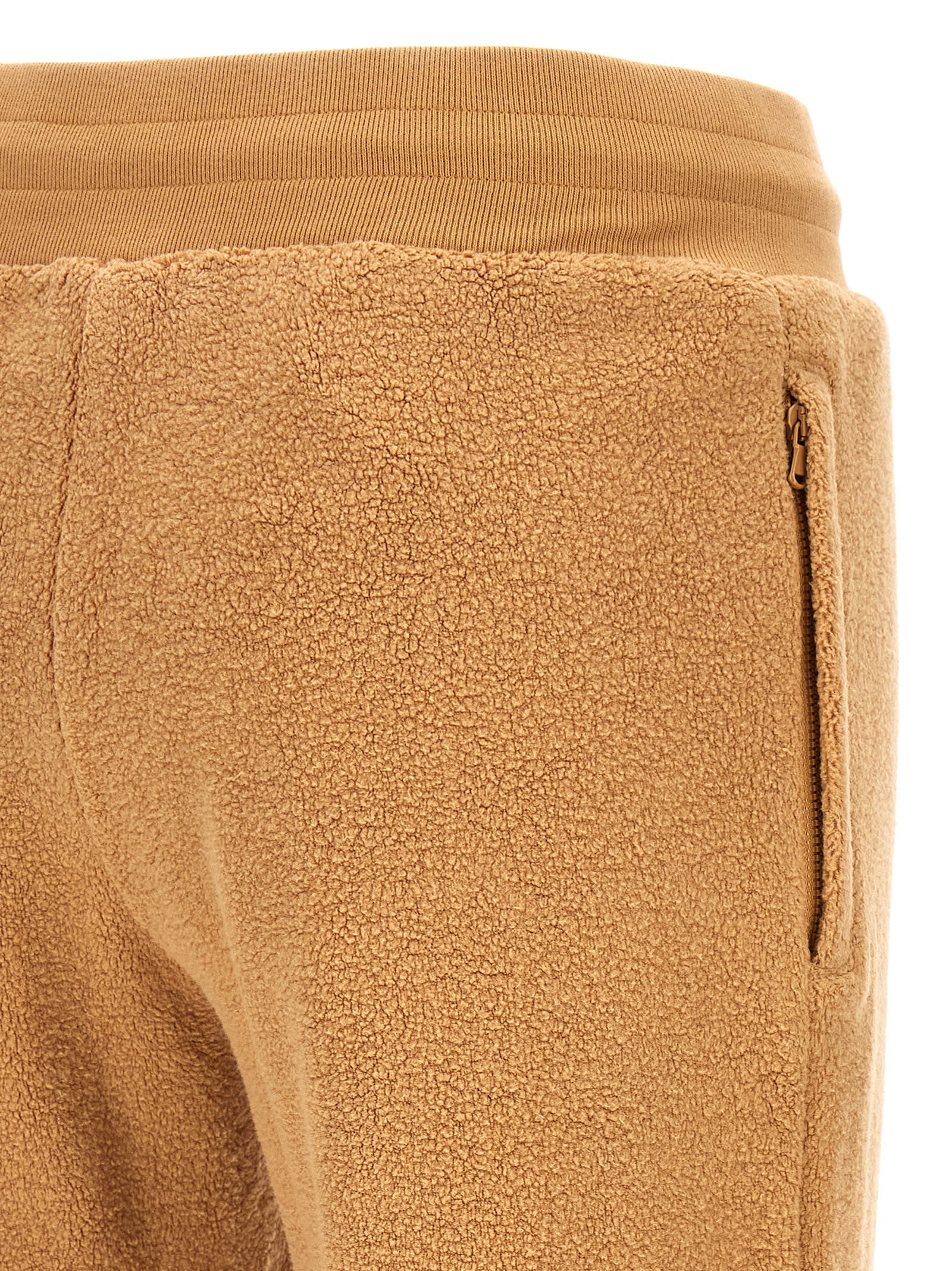 Moschino Teddy-bear Detail Cropped Trousers In Beige