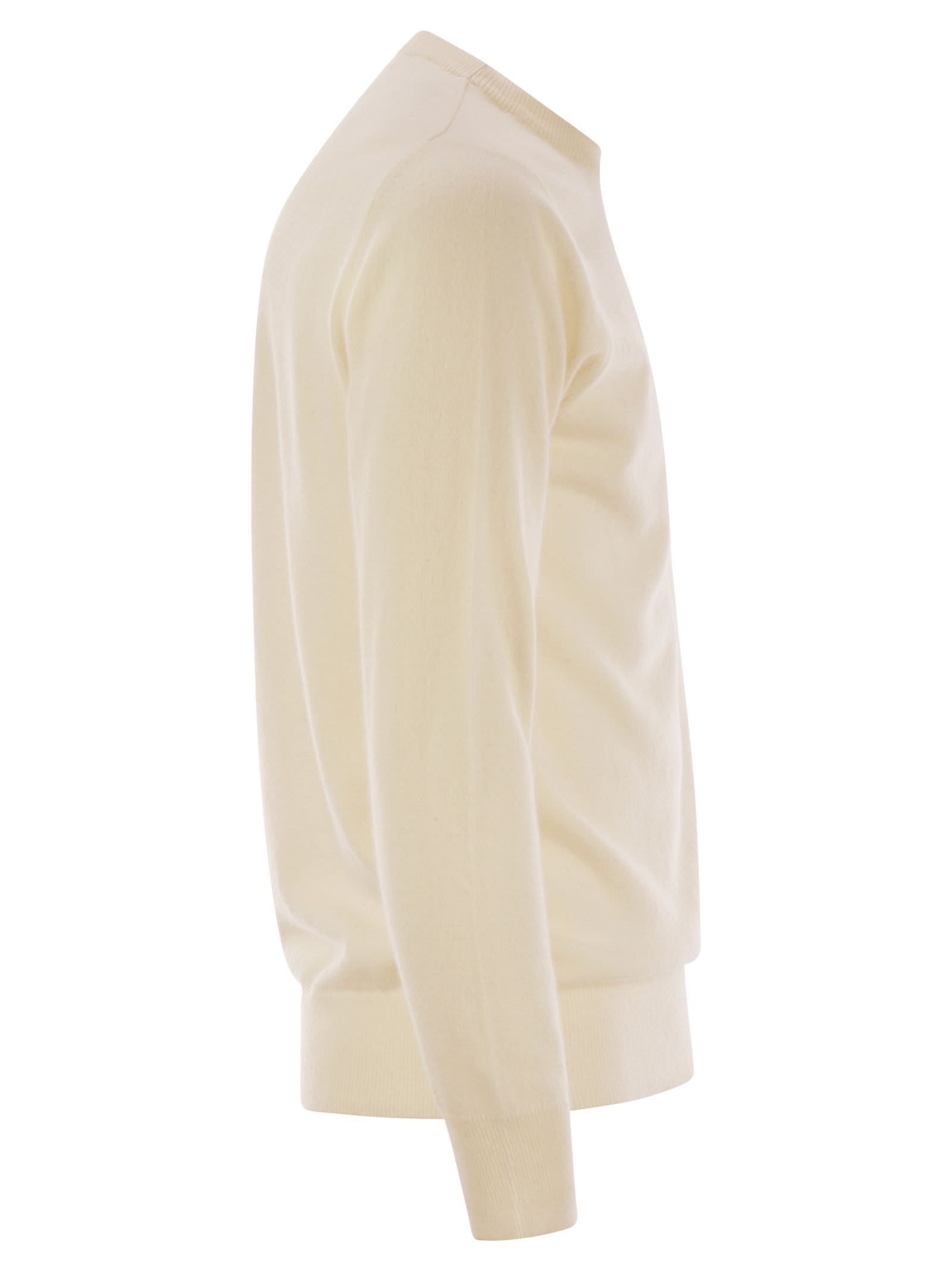 Shop Mc2 Saint Barth Amo Cortina Da Un Pezzo Sweater In Wool And Cashmere Blend In White