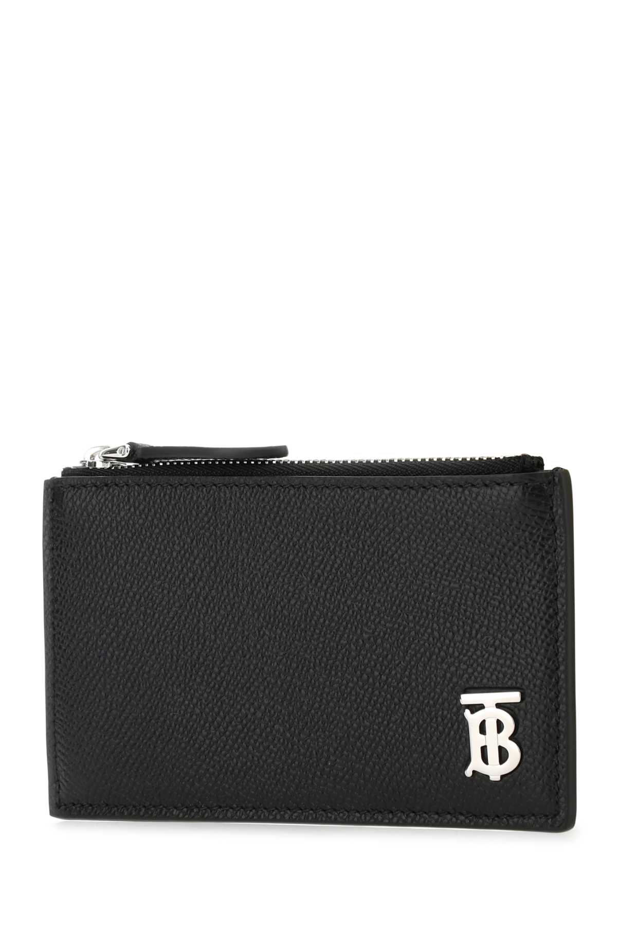 Shop Burberry Black Leather Card Holder In A1189