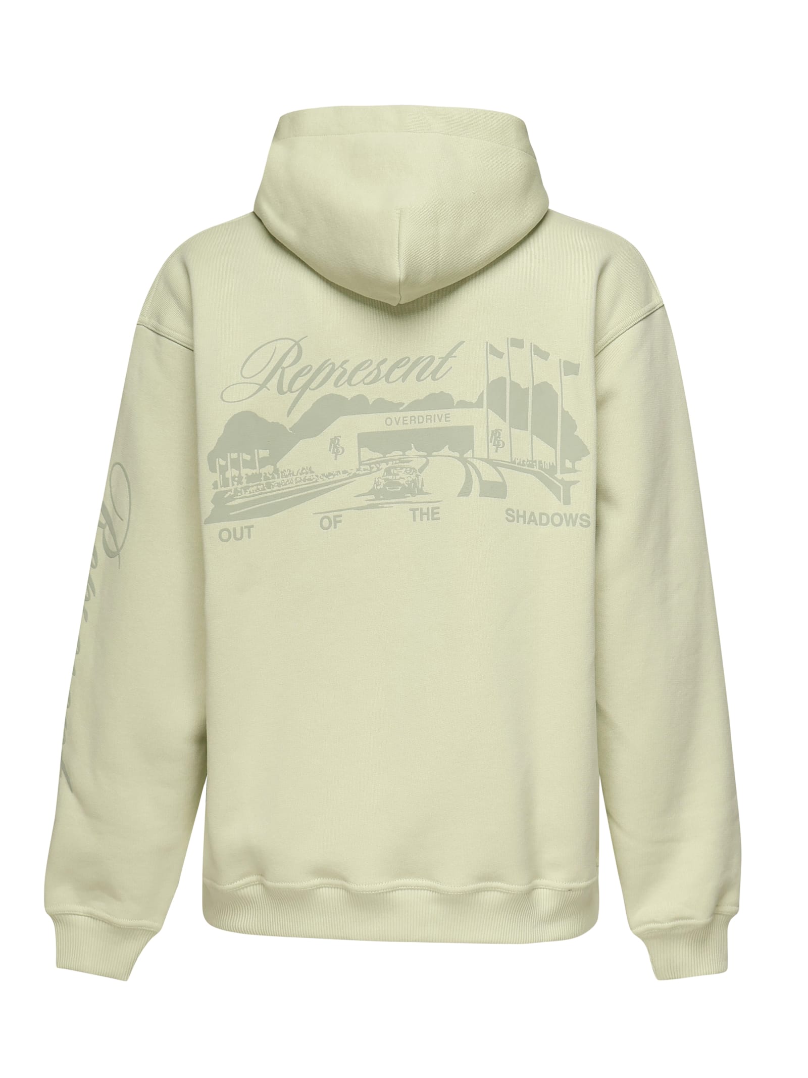 Represent Logo-print Cotton Hoodie In Matcha