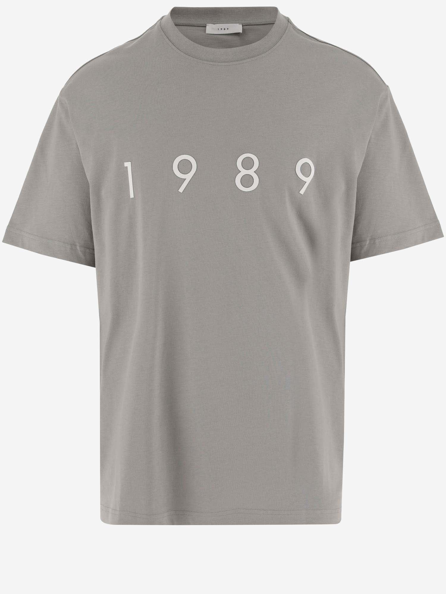 Shop 1989 Studio Cotton T-shirt With Logo In Grey