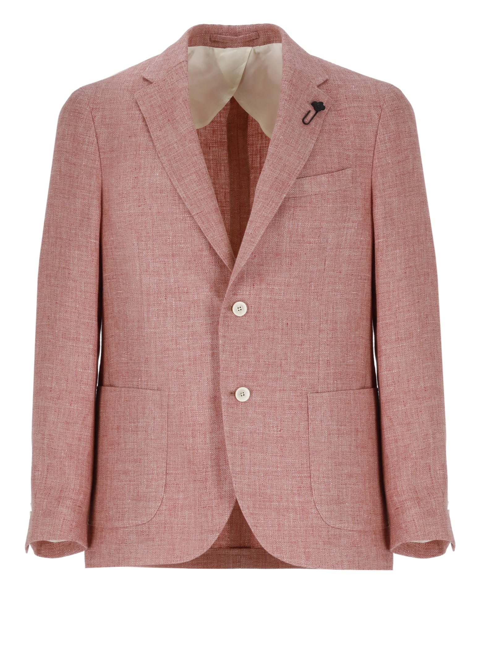 Shop Lardini Linen And Cotton Jacket In Pink