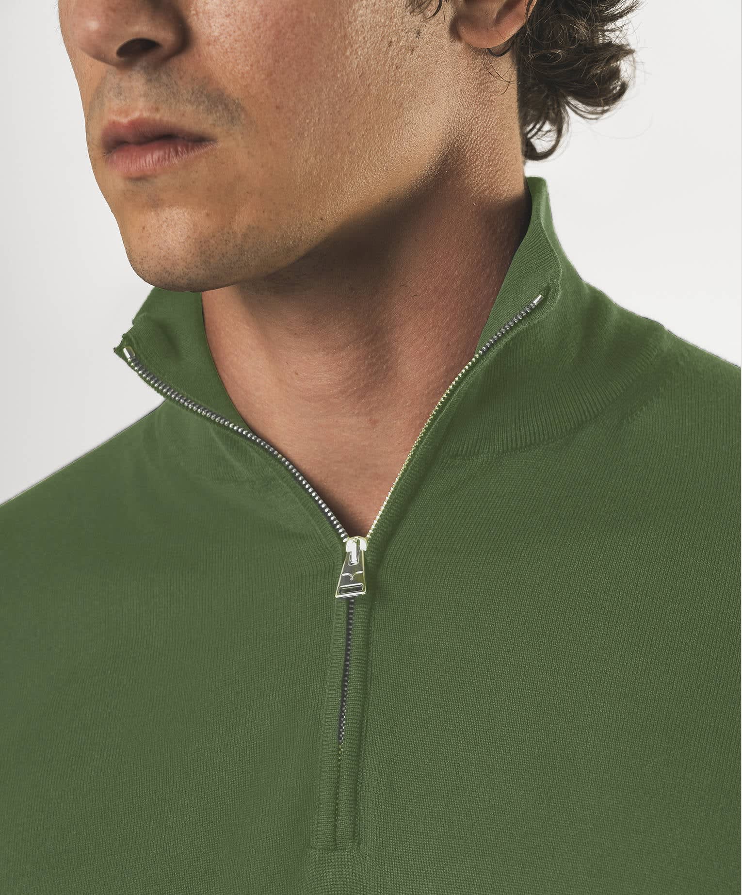 Larusmiani Paul T-shirt With Zip Sweater In Green