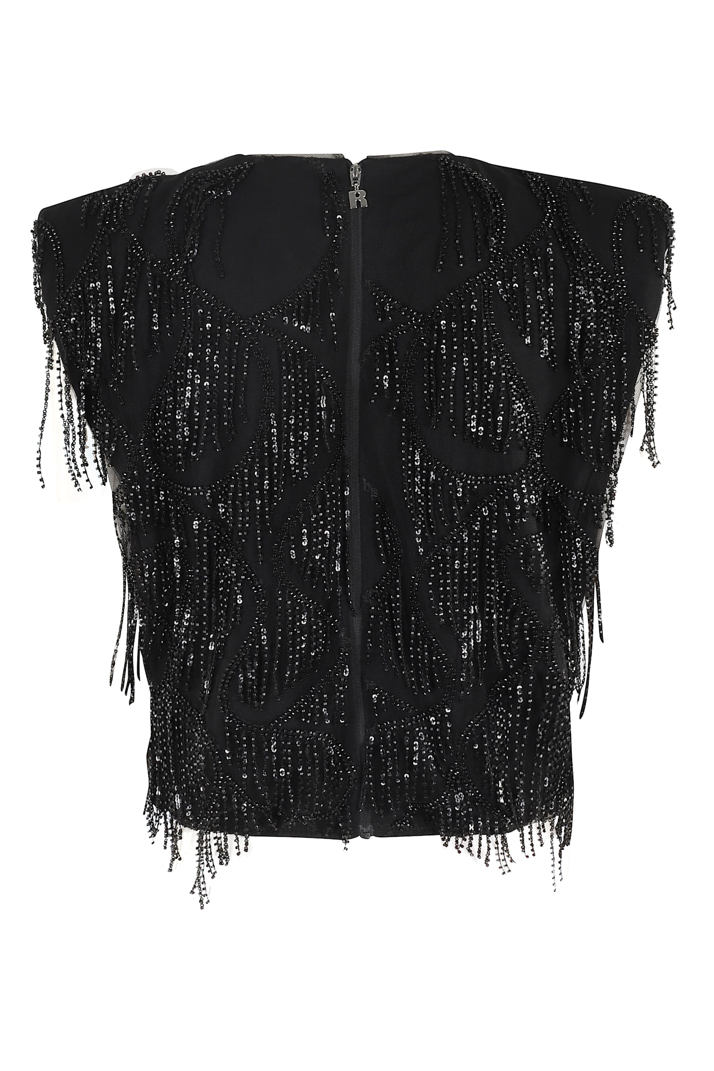Rotate Birger Christensen Rotate Birgerchristensen Sequinds Sleeveless Top In Black