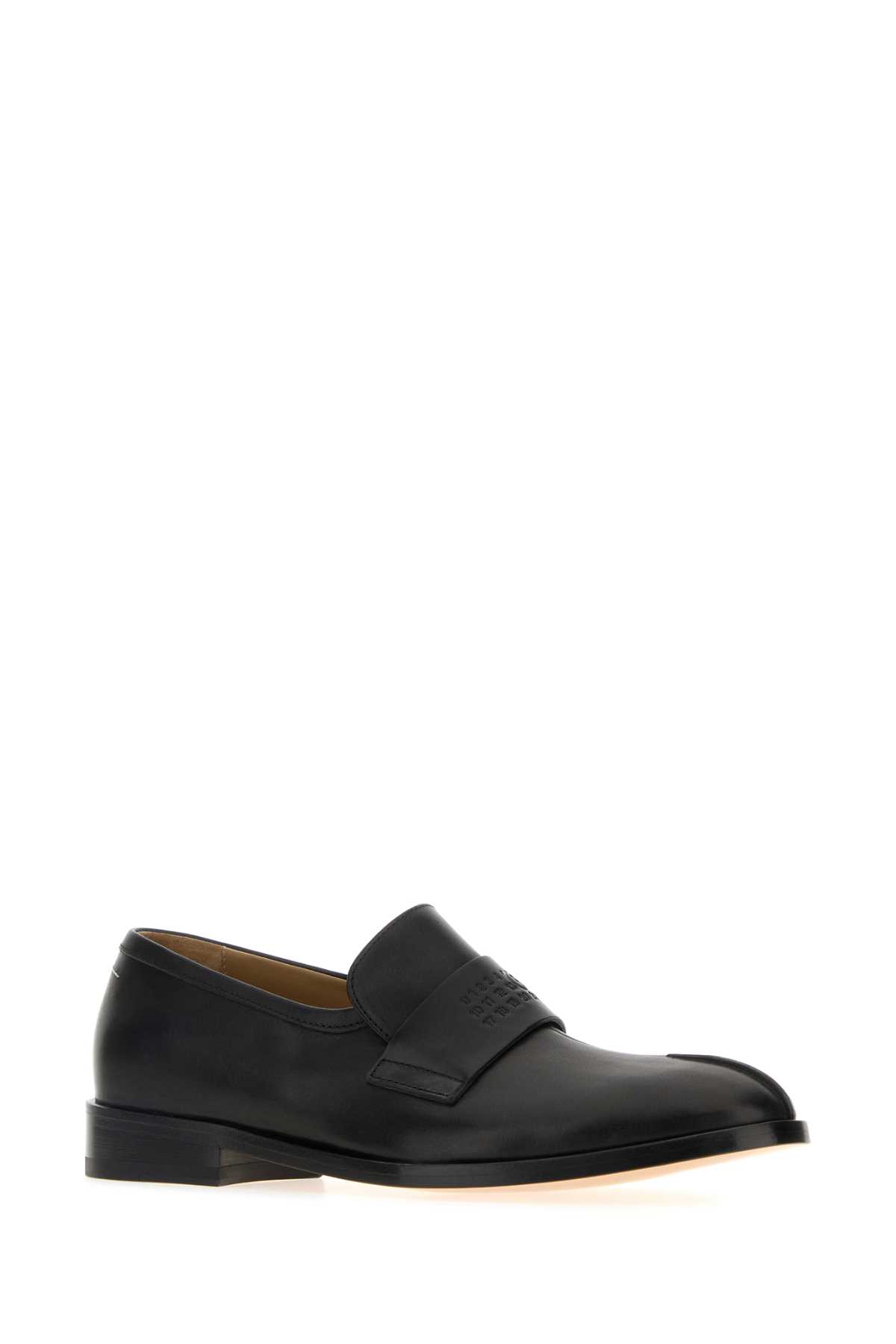 Mm6 Maison Margiela Numeric Signature Leather Loafers In Black
