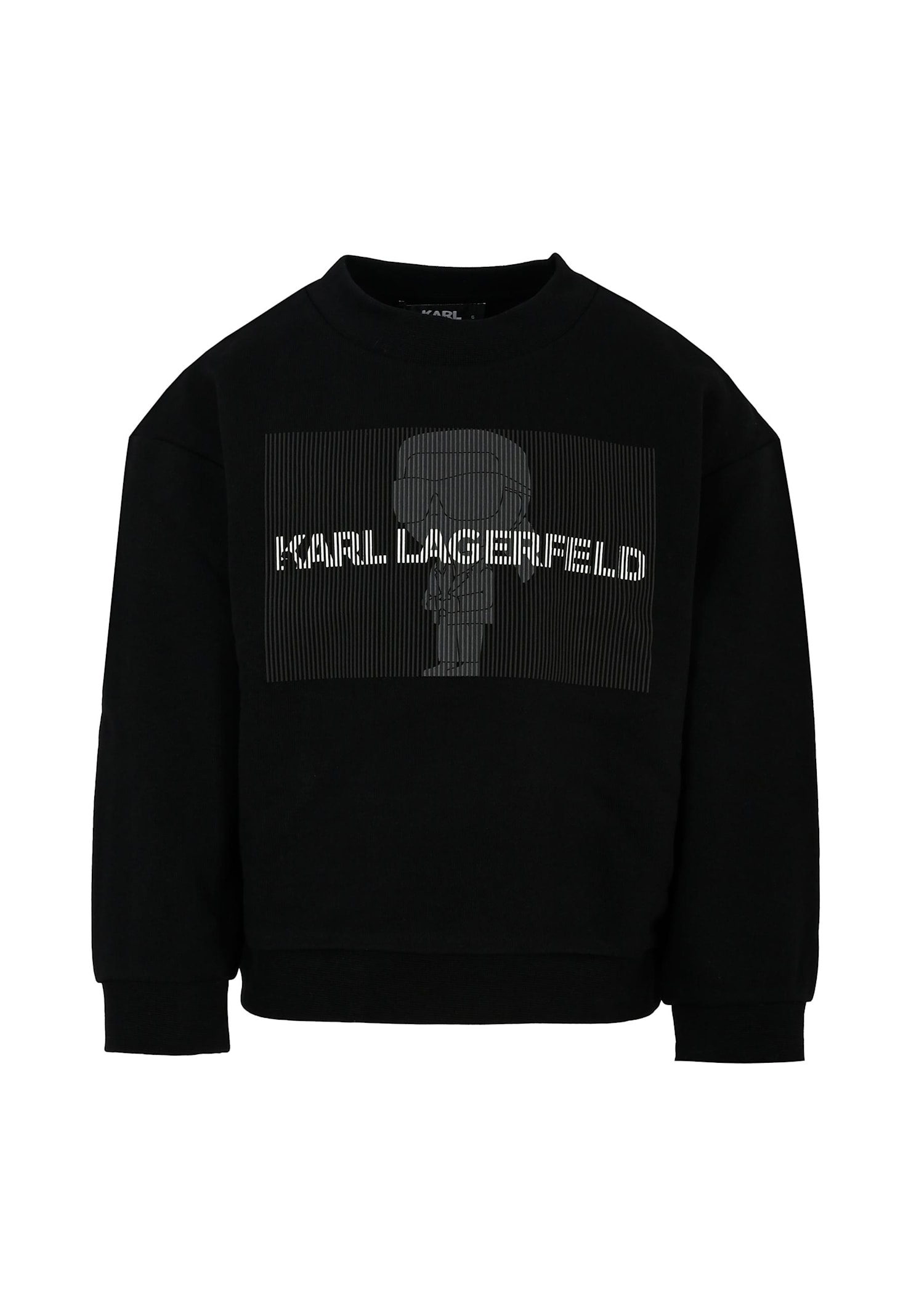 Karl Lagerfeld Black Sweatshirt For Boy With Logo In Black