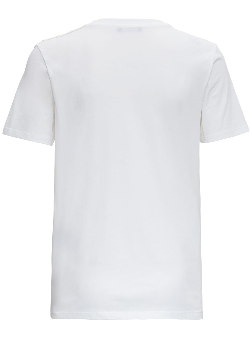 Shop Balmain White Organic Cotton T-shirt With Logo  Woman