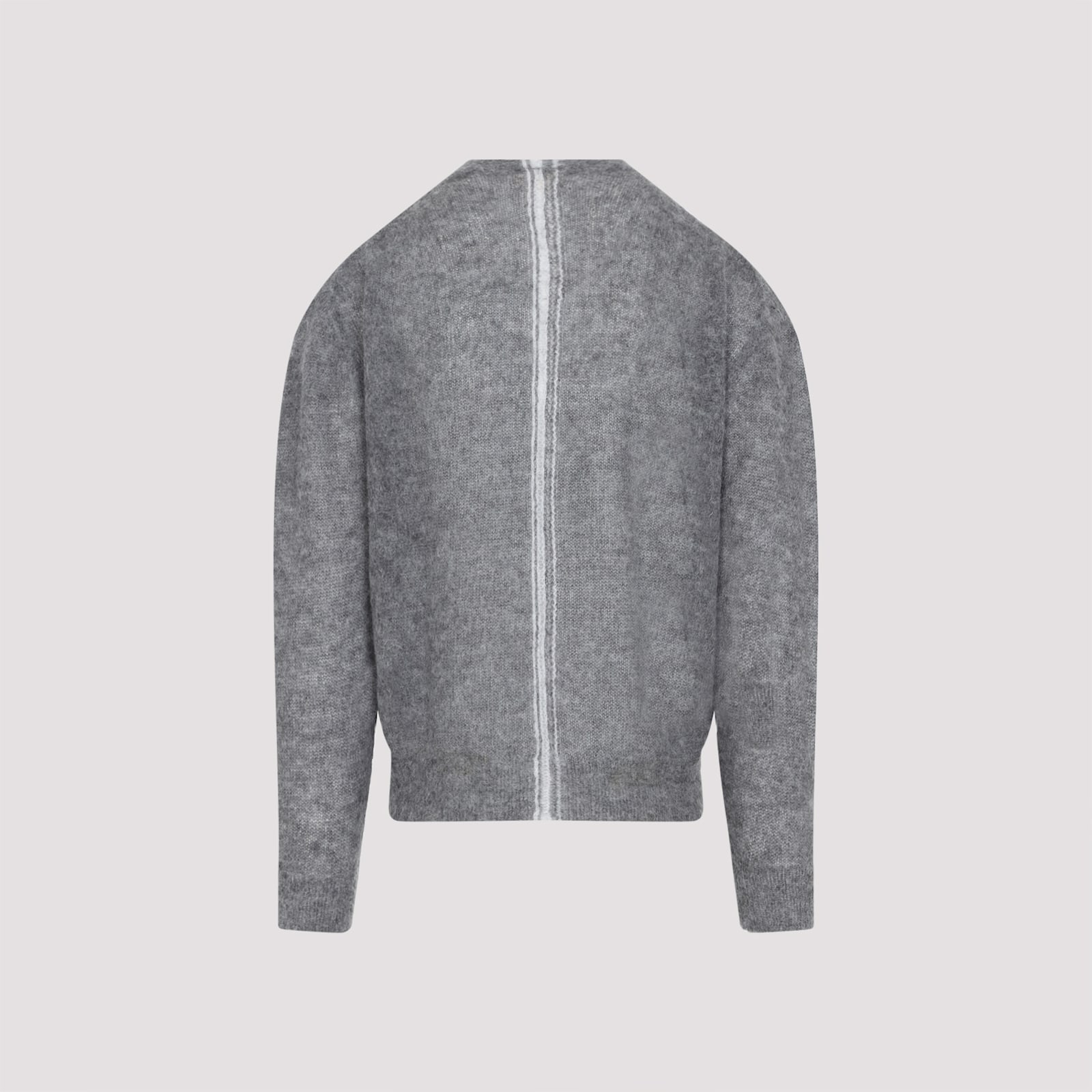Mordecai Grey Melange Mohair Crewneck Sweater In Gray