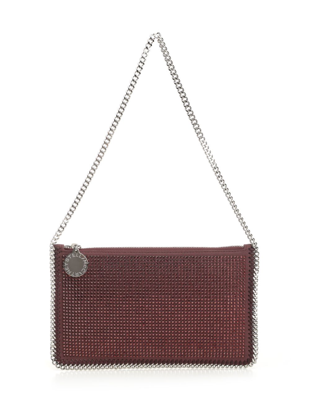 Stella Mccartney Falabella Clutch With Hotfix Crystals In Burgundy