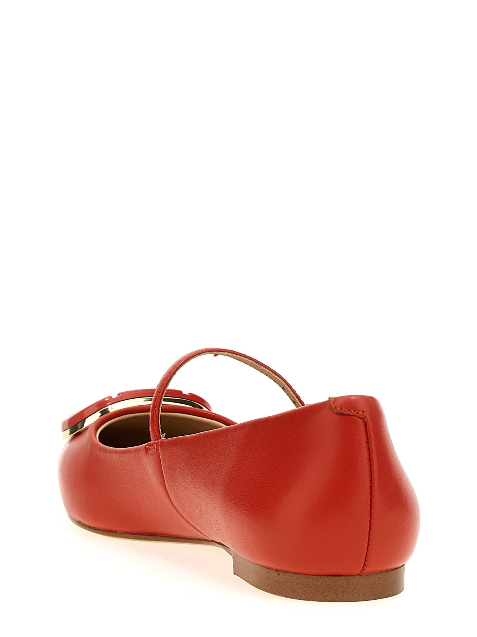 TWINSET OVAL T BALLET FLATS