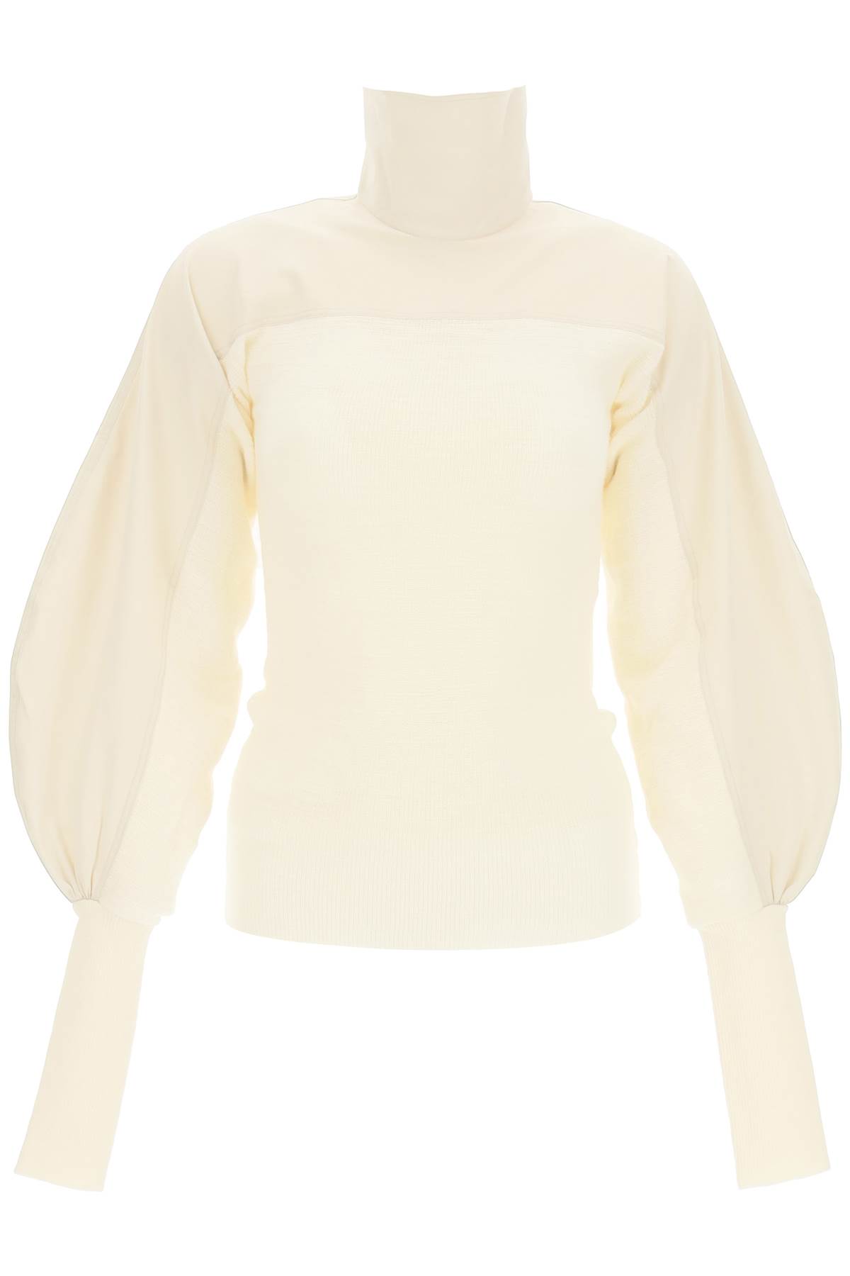 Lemaire High Neck Sweater In Wool And Cotton